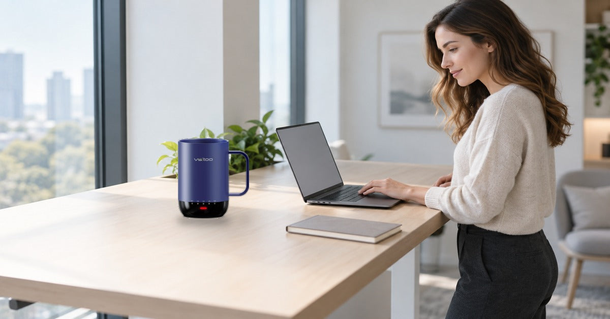 VSITOO s3-pro in a lifestyle standingdesk scene