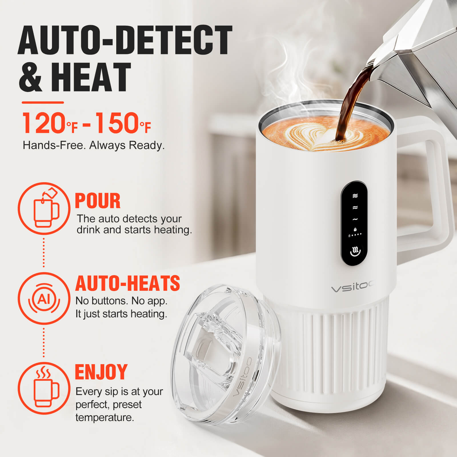Large self heating travel mug S5 Pro - product detail view 13