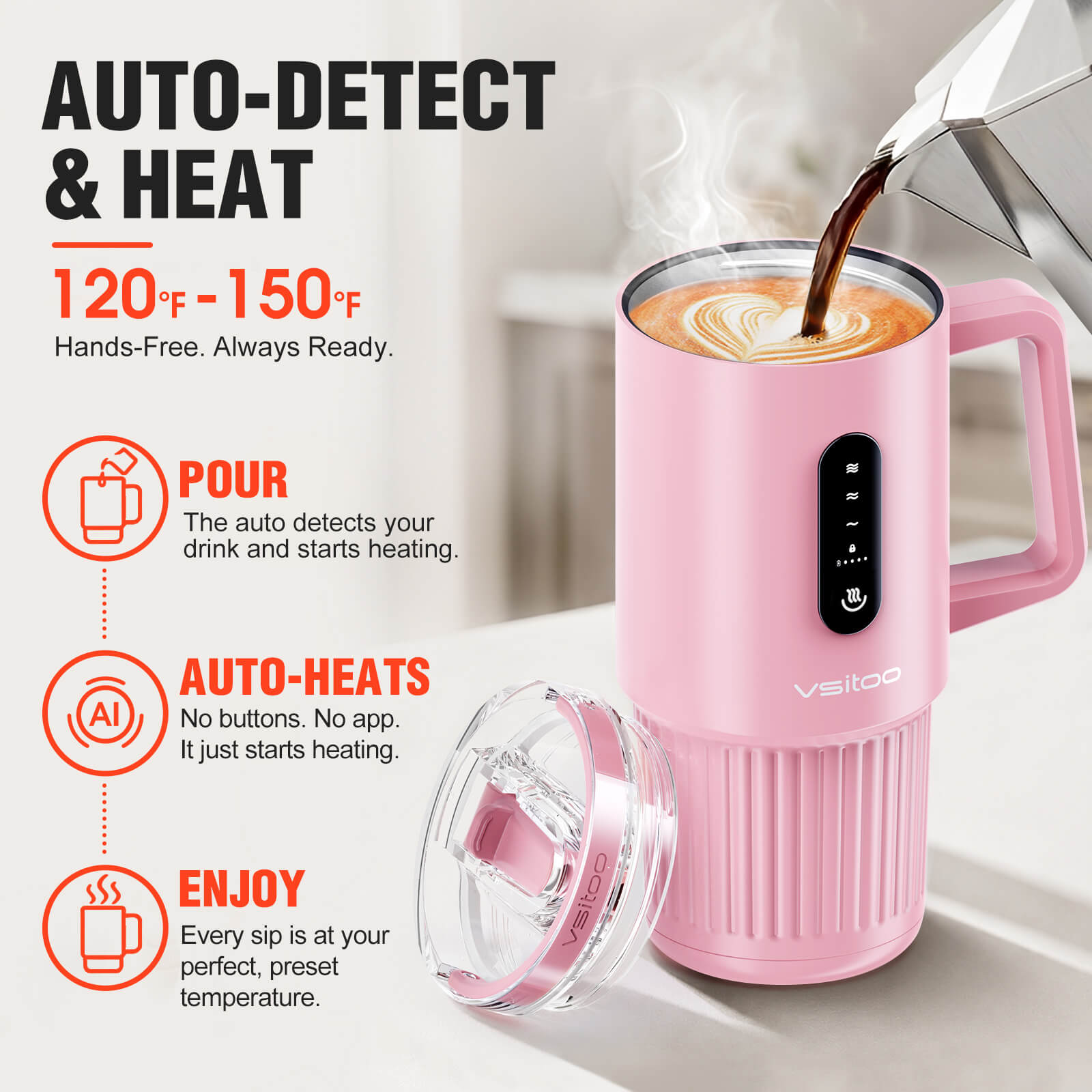 Large self heating travel mug S5 Pro - product detail view 33