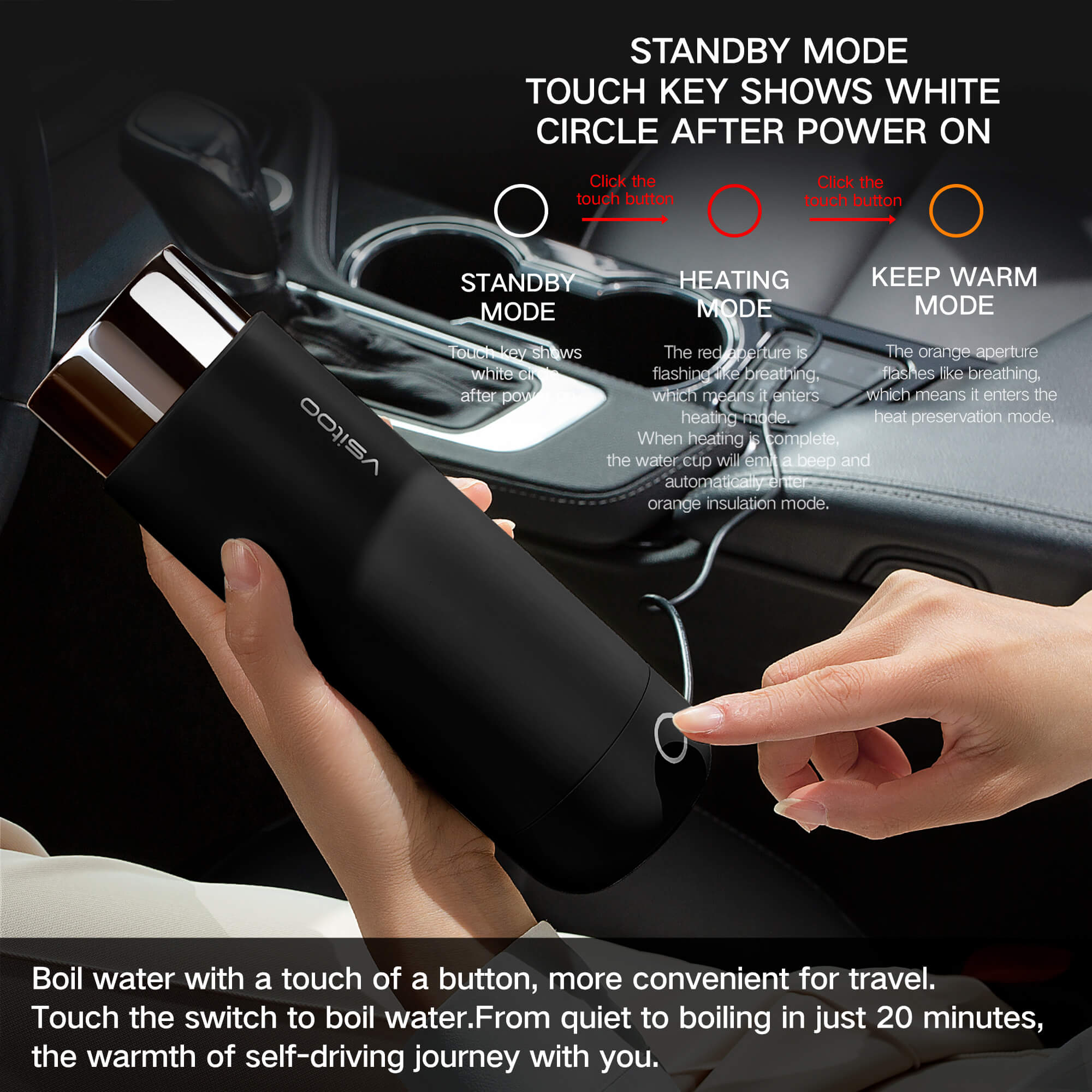 Car heated travel bottle H1 - product detail view 7