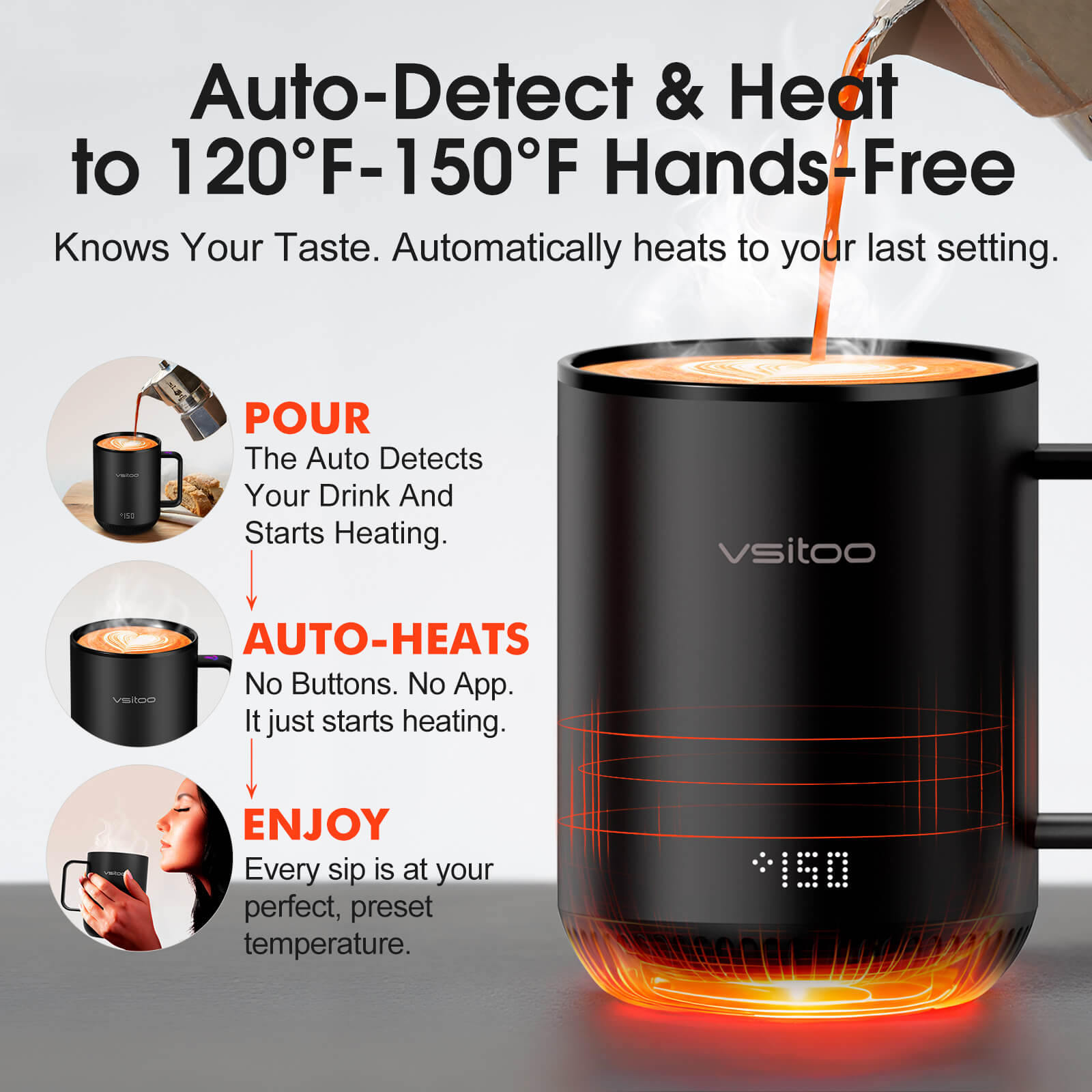 Heated coffee mug S3 - lifestyle usage scene