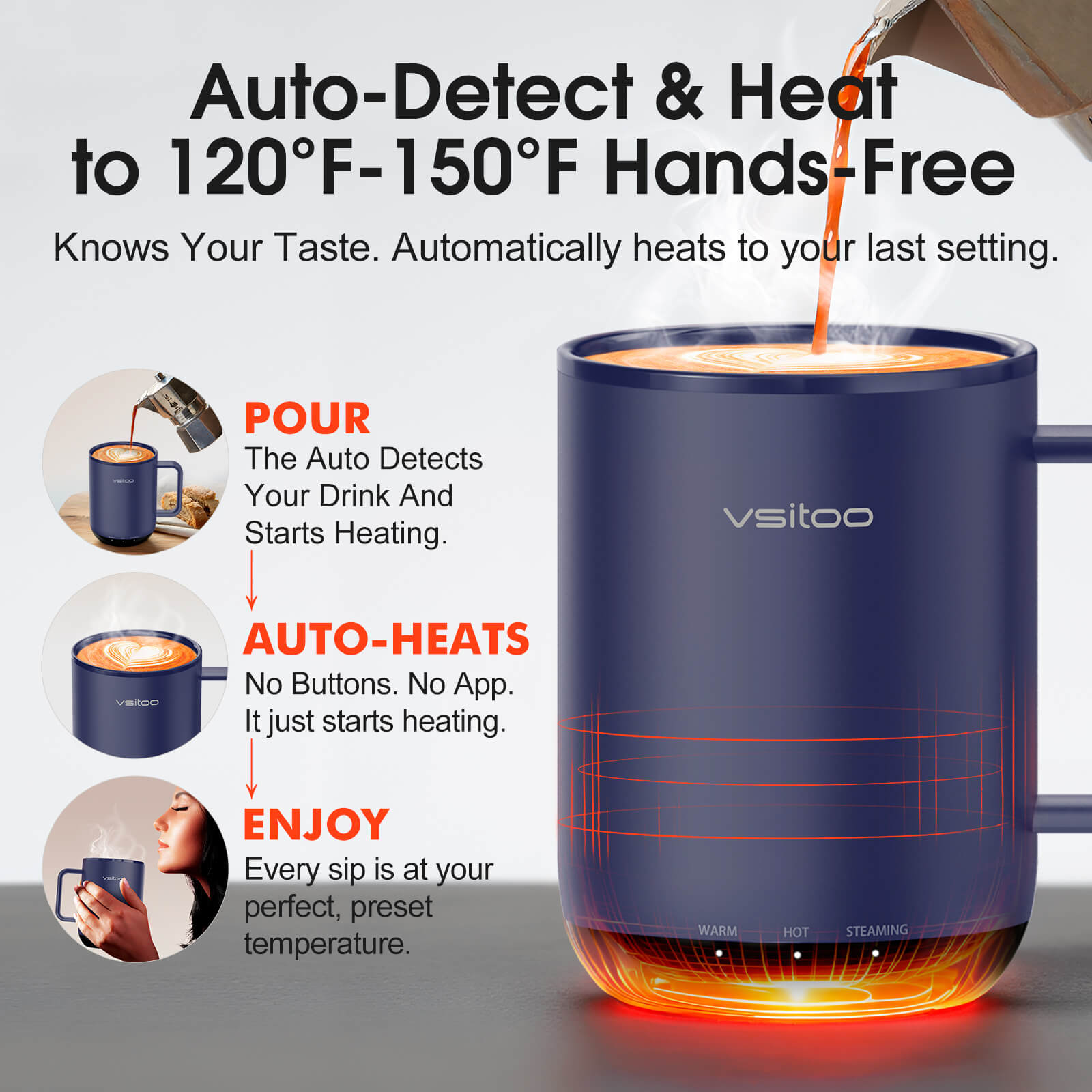 Self heating coffee mug S3 Plus - product detail view 33