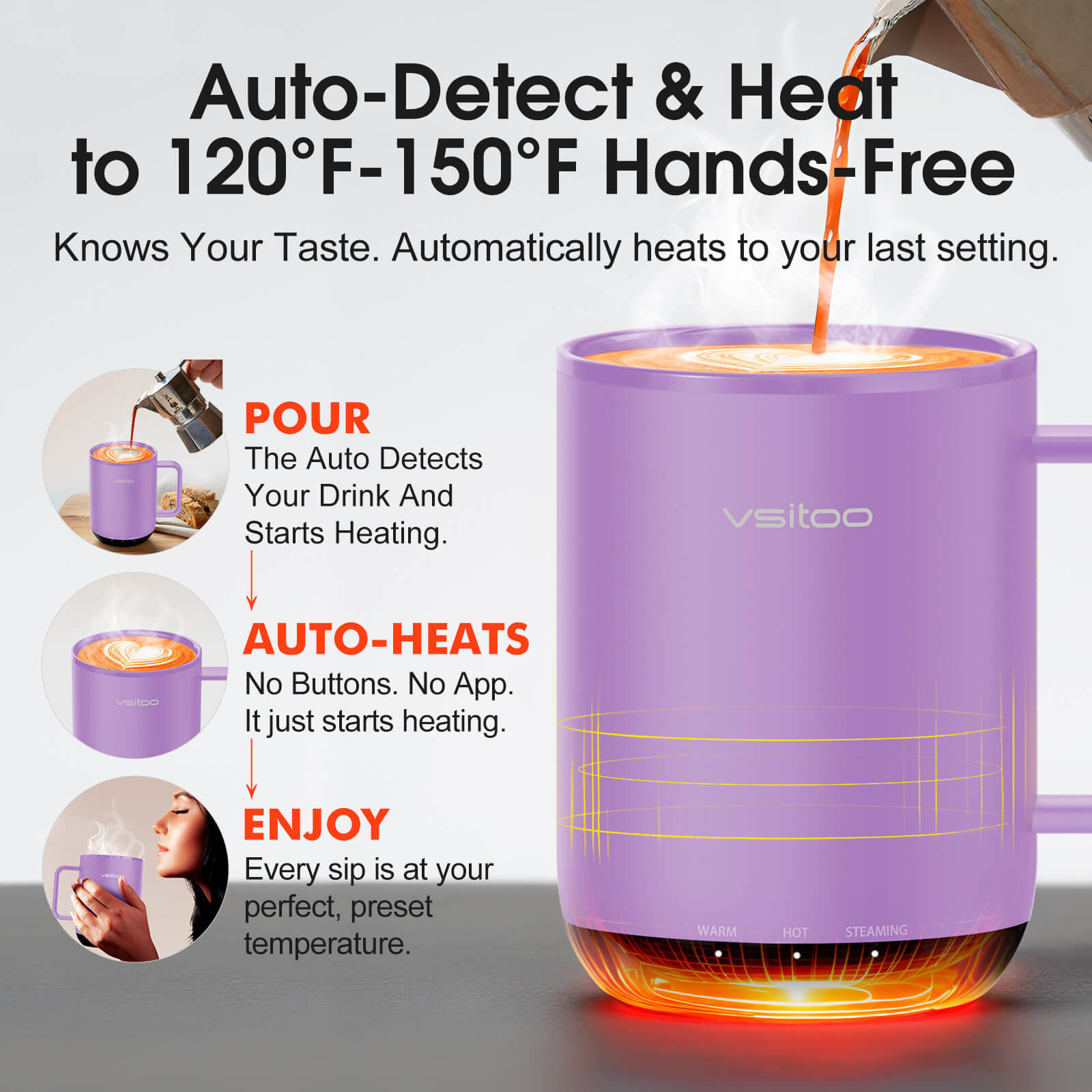 Self heating coffee mug S3 Plus - product detail view 43
