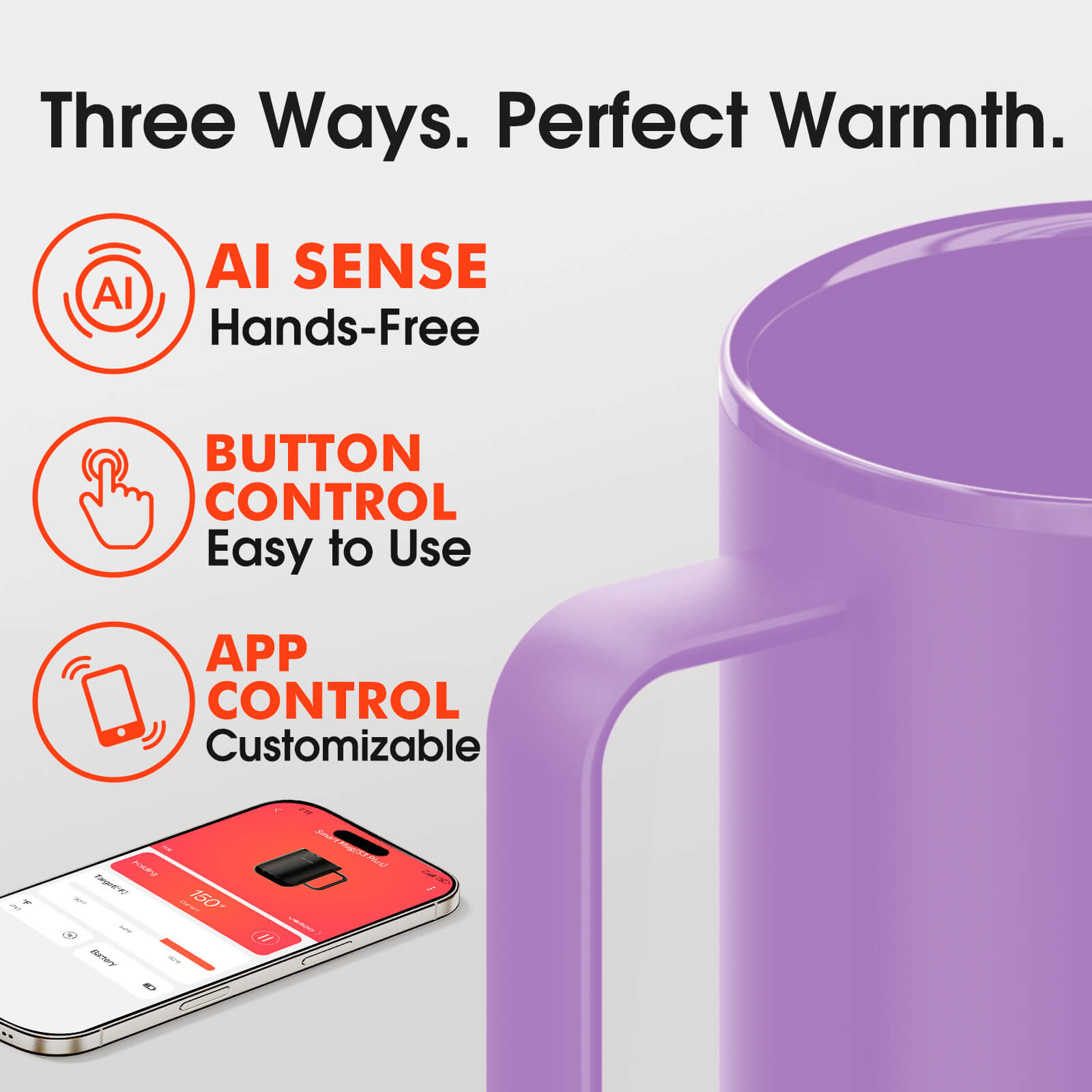 Self heating coffee mug S3 Plus - product detail view 45