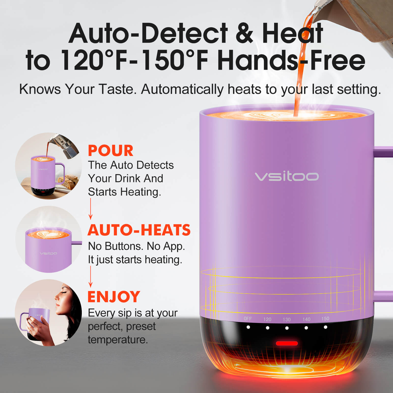 Self heating coffee mug S3 Pro - product feature detail
