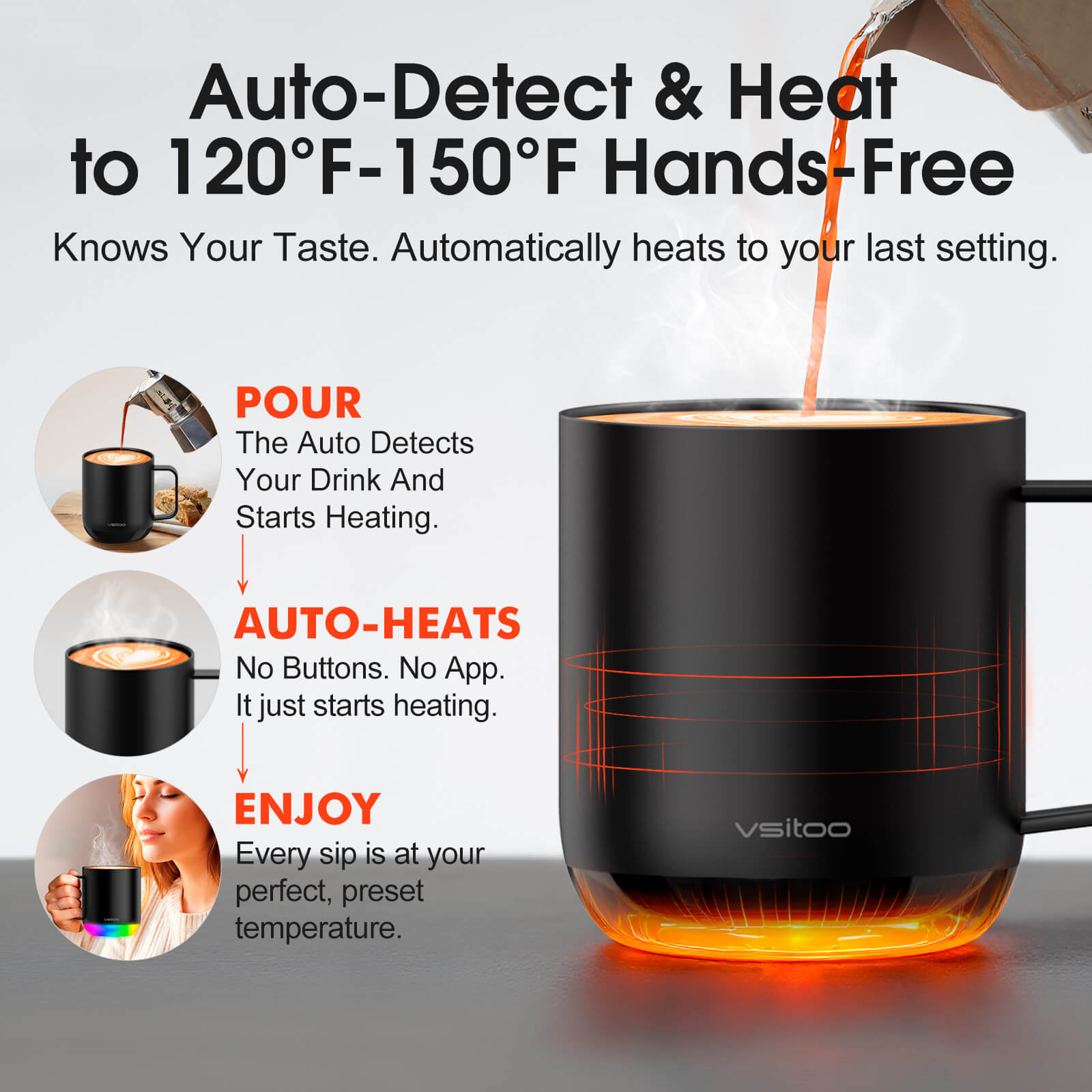 Smart mug S6 Plus with RGB lighting - product detail view 13