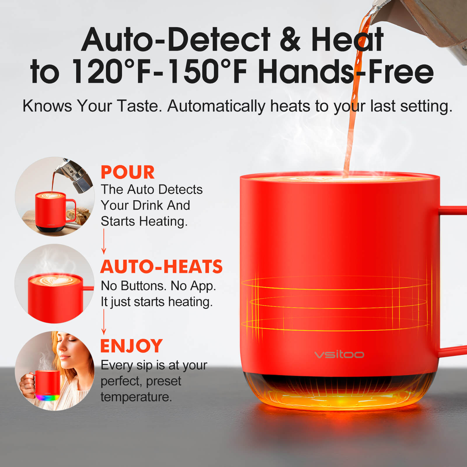 Smart mug S6 Plus with RGB lighting - product feature detail