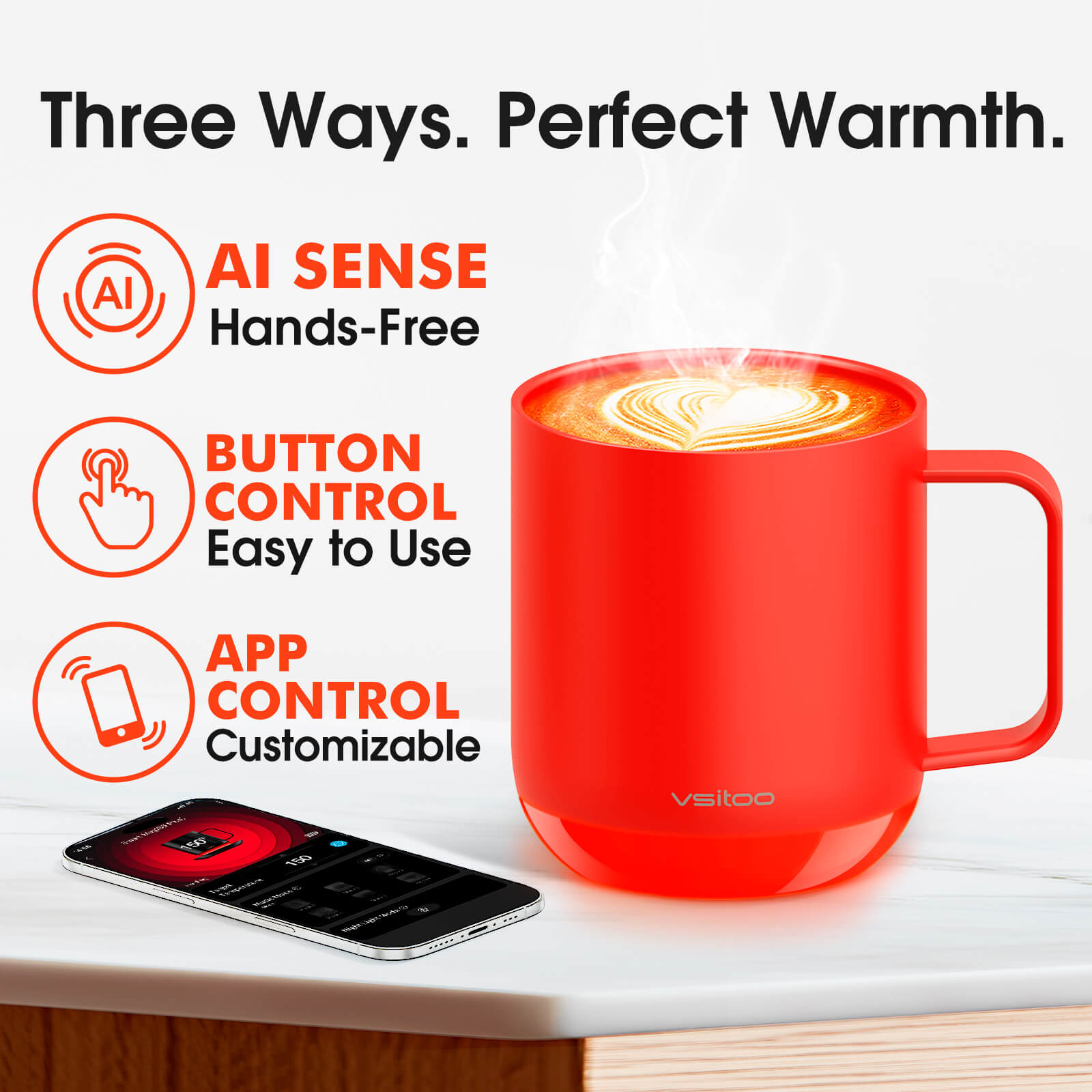 Smart mug S6 Plus with RGB lighting - lifestyle usage scene