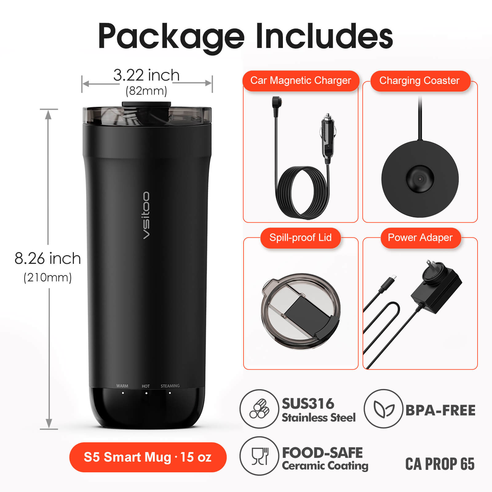 Self heating travel mug S5 - product detail view 30