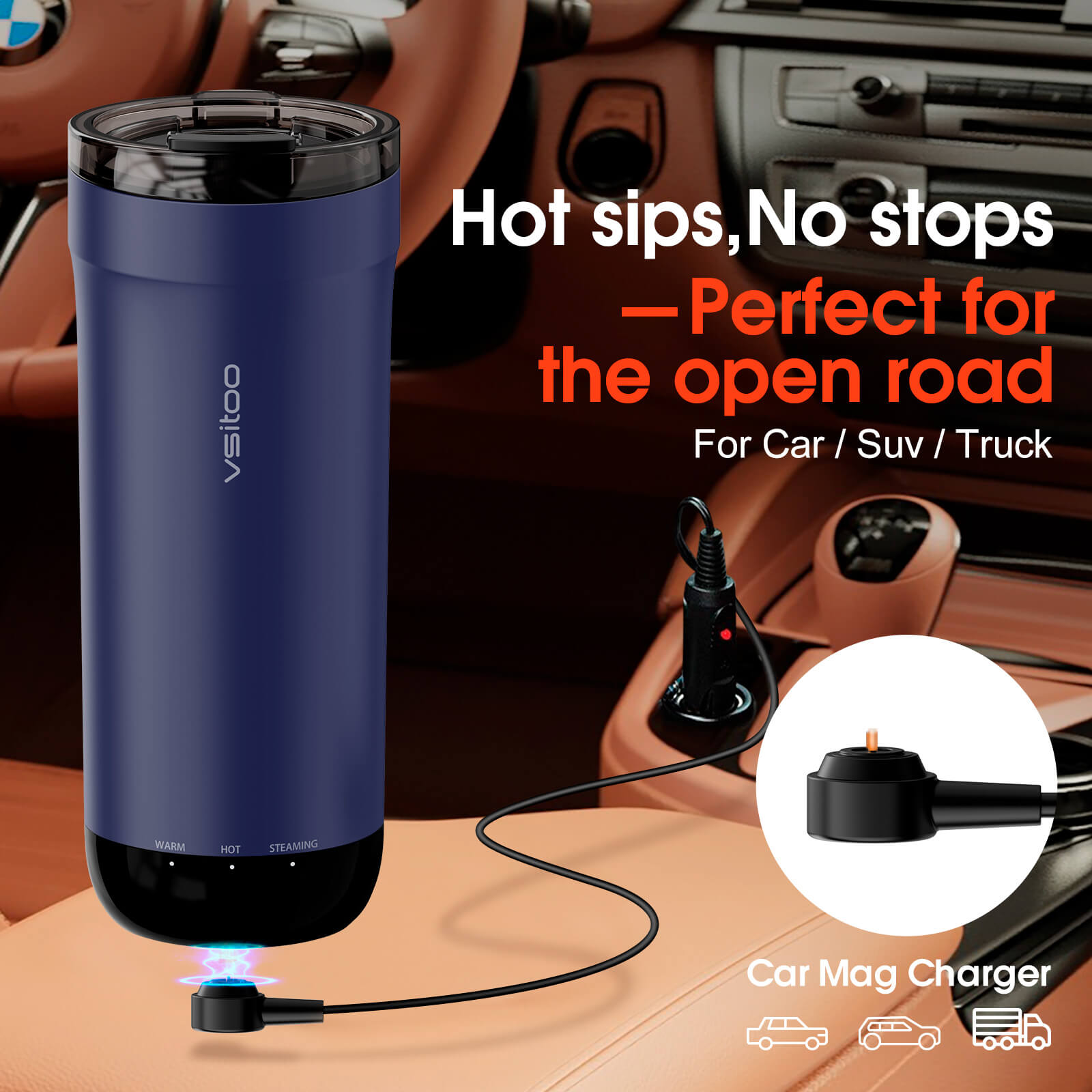 Self heating travel mug S5 - product feature detail