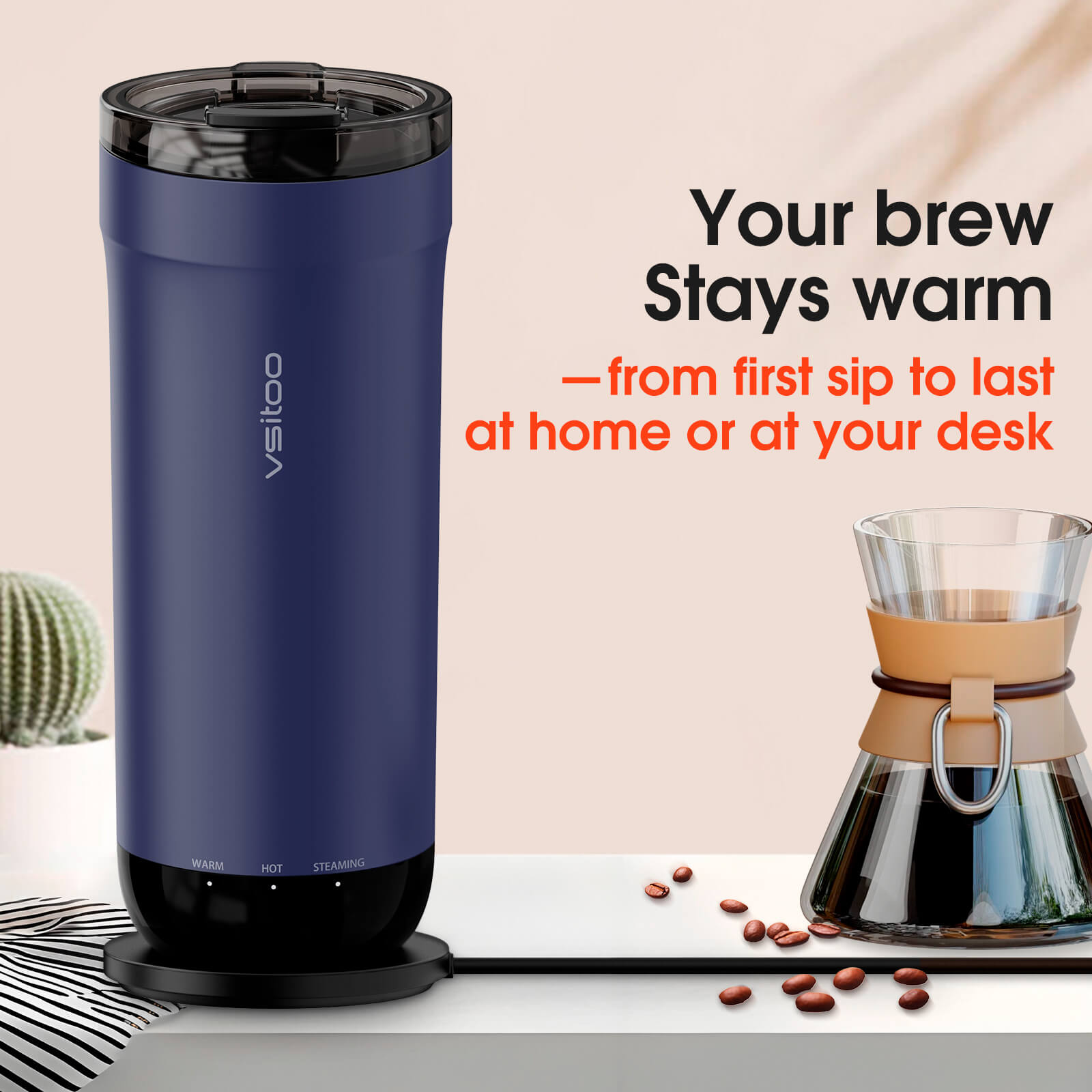 Self heating travel mug S5 - lifestyle usage scene