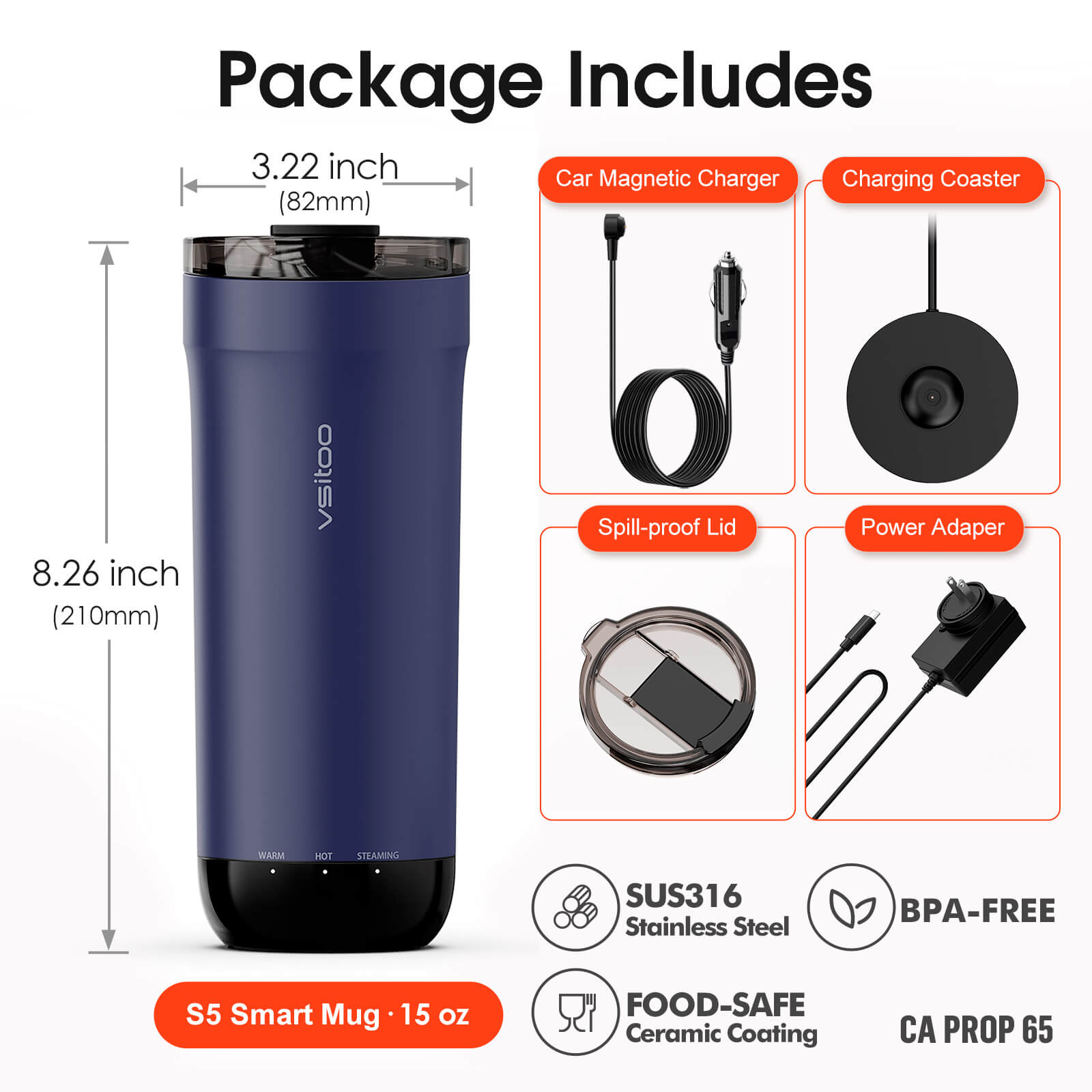 Self heating travel mug S5 - product detail view 10