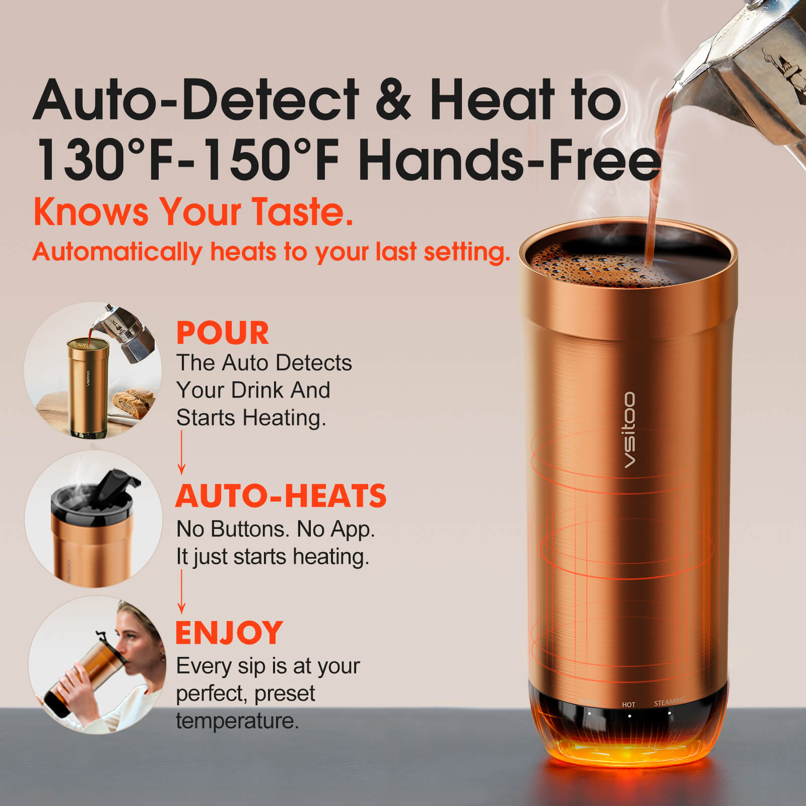 Self heating travel mug S5 - product detail view 45