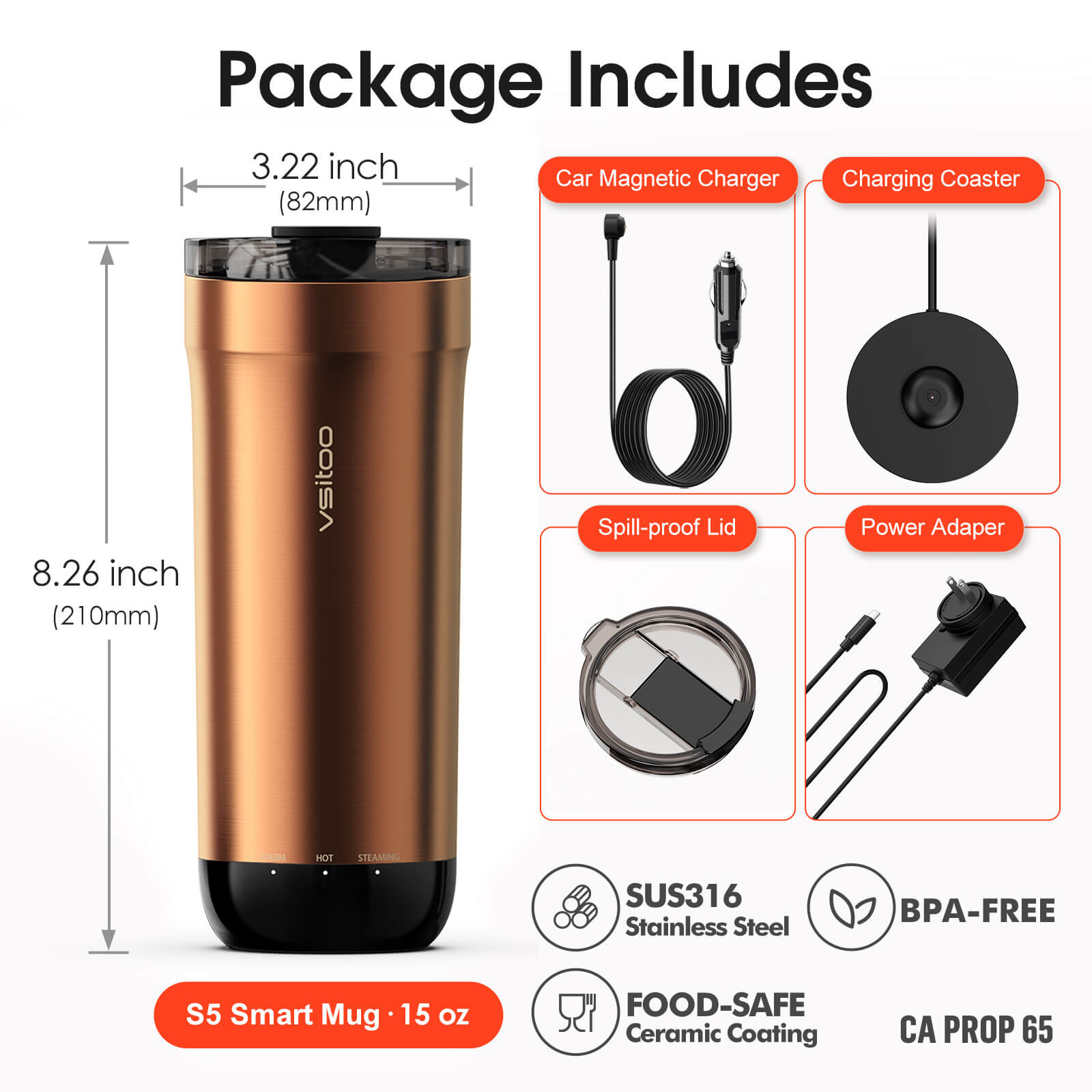Self heating travel mug S5 - product detail view 49