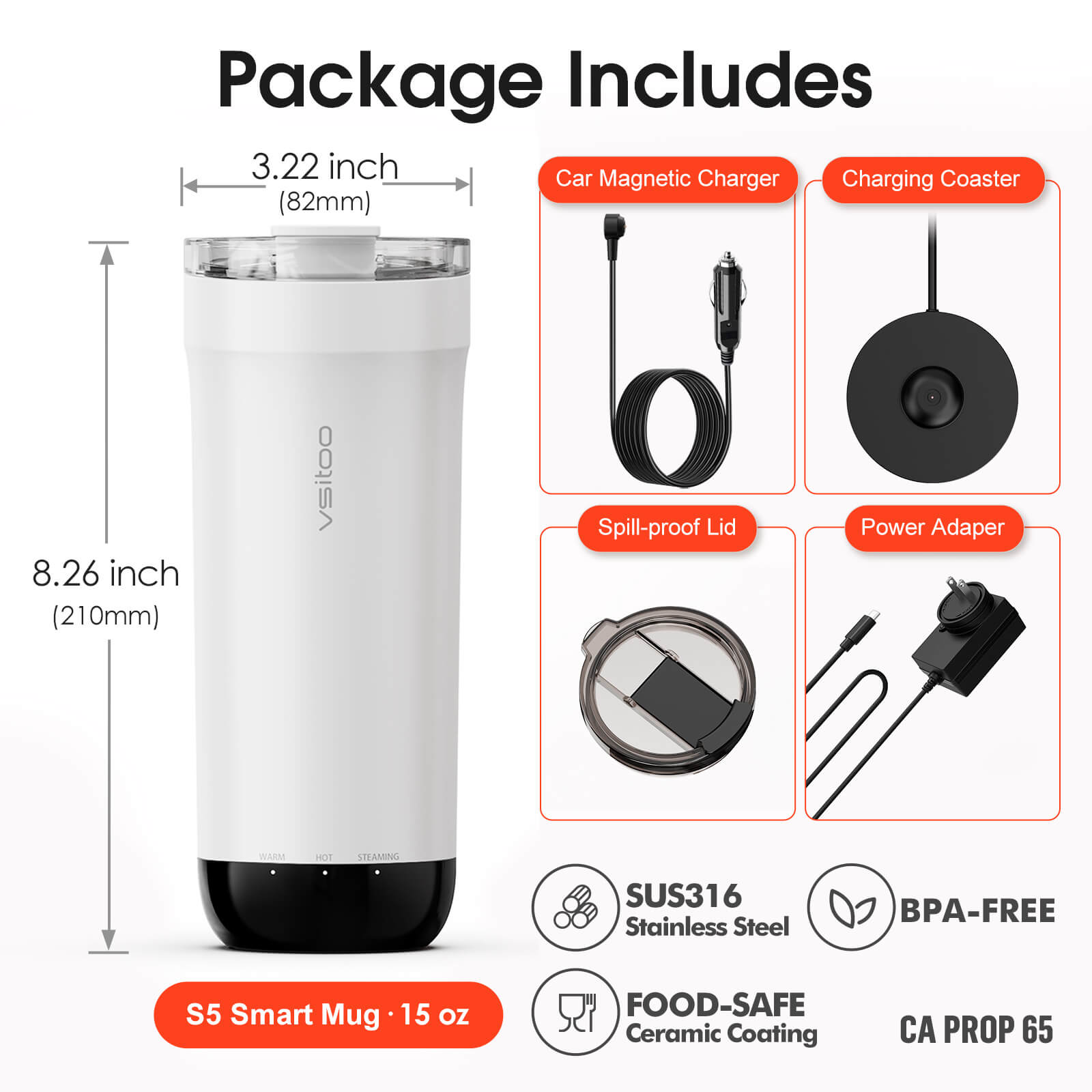Self heating travel mug S5 - product detail view 20