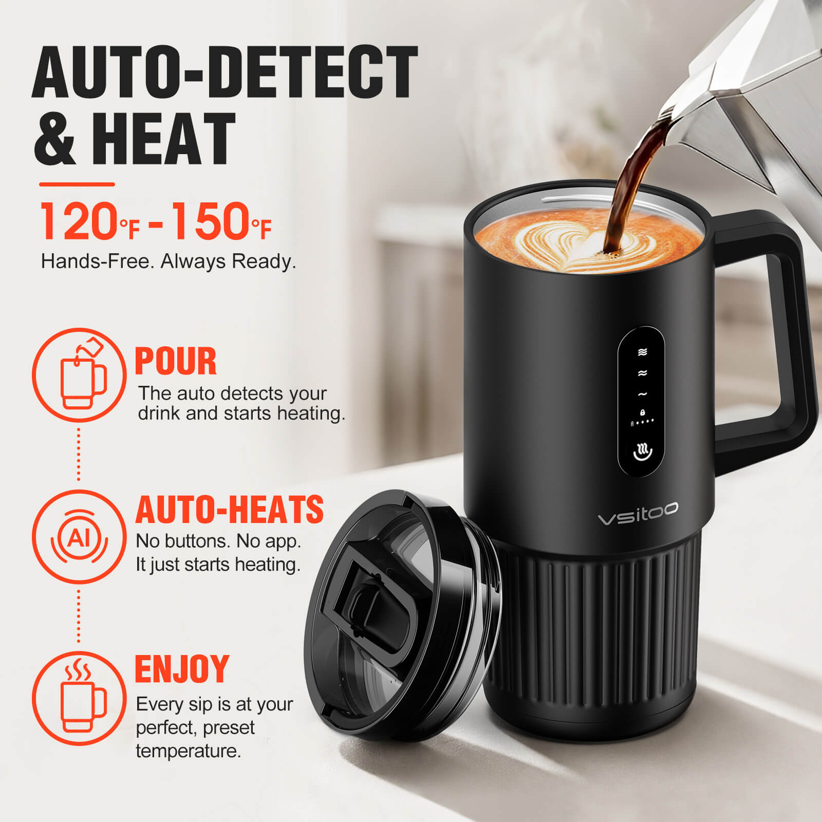 Large self heating travel mug S5 Pro - product detail view 23