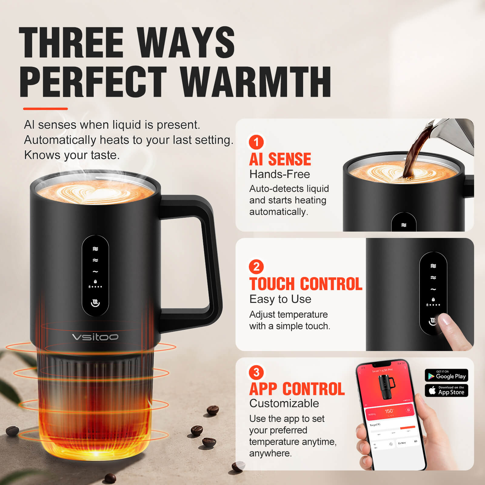 Large self heating travel mug S5 Pro - product detail view 24