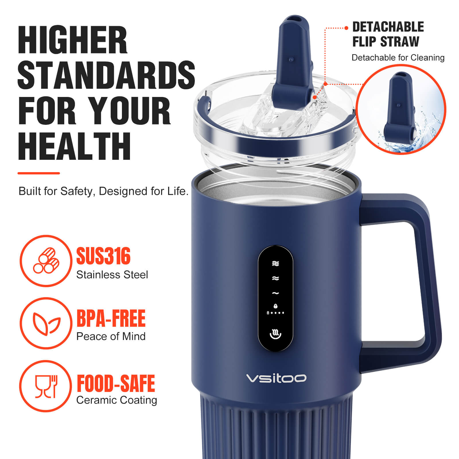 Large self heating travel mug S5 Pro - product detail view 7