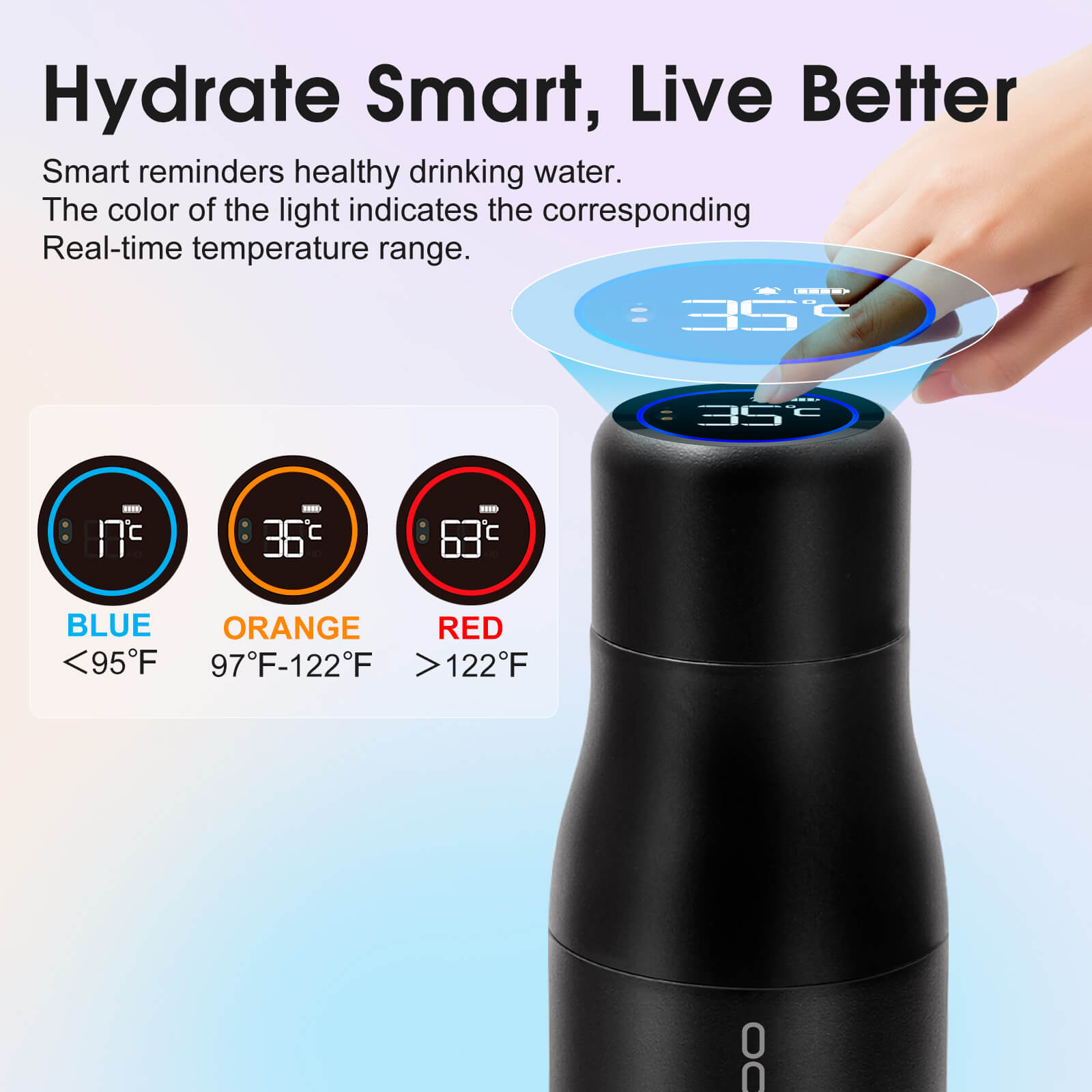 Self cleaning UV water bottle S1 - product detail view 25