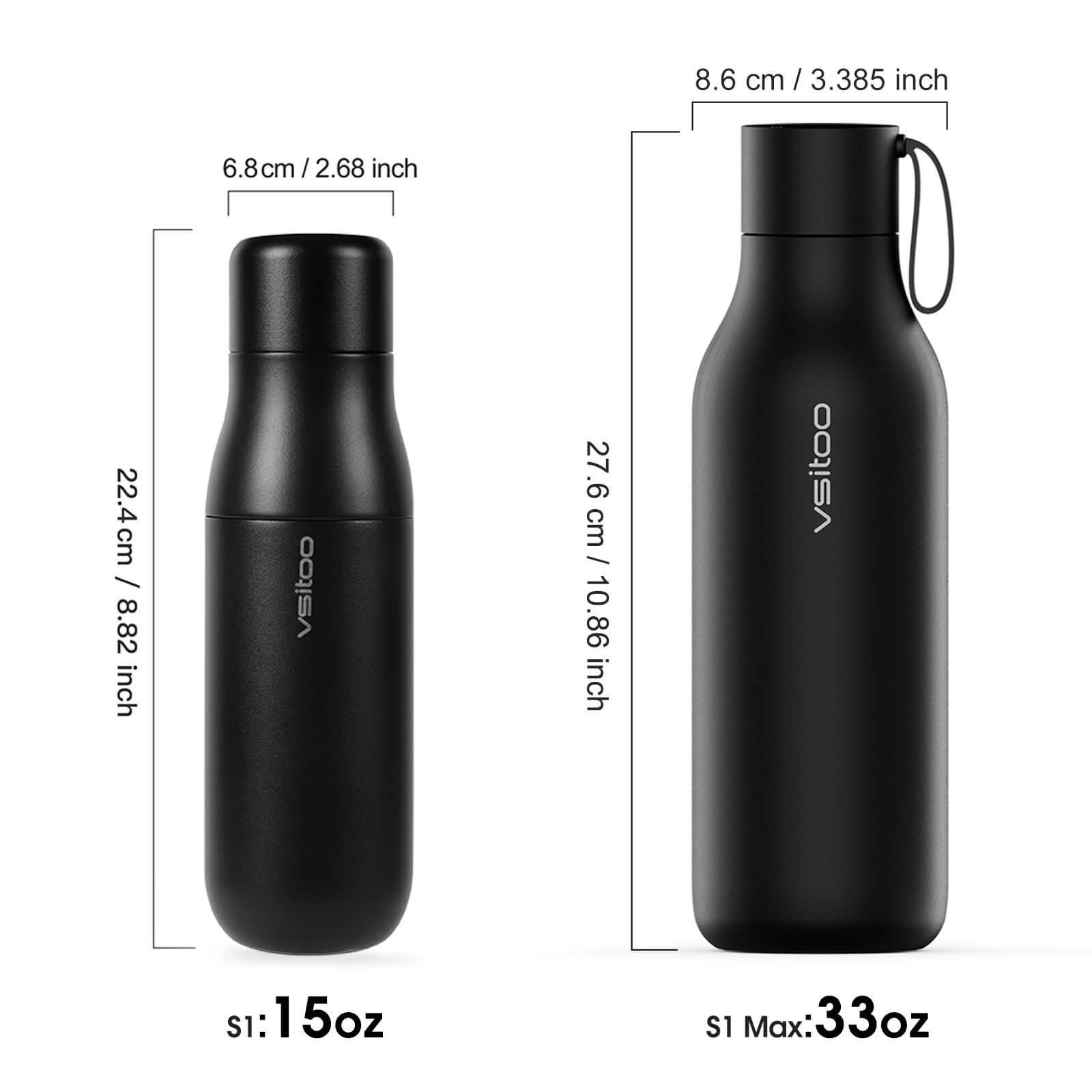 Self cleaning UV water bottle S1 - product detail view 30
