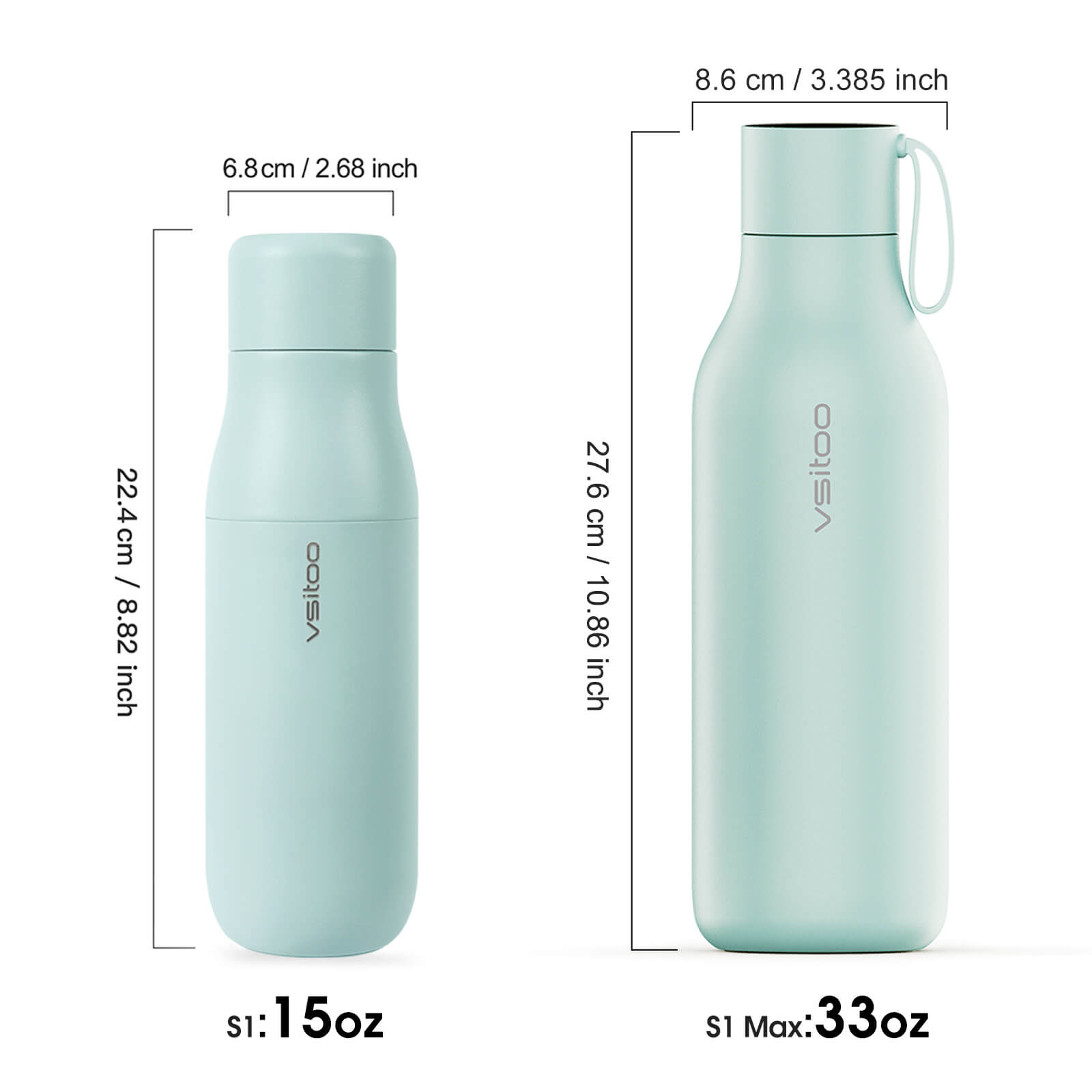 Self cleaning UV water bottle S1 - product detail view 10
