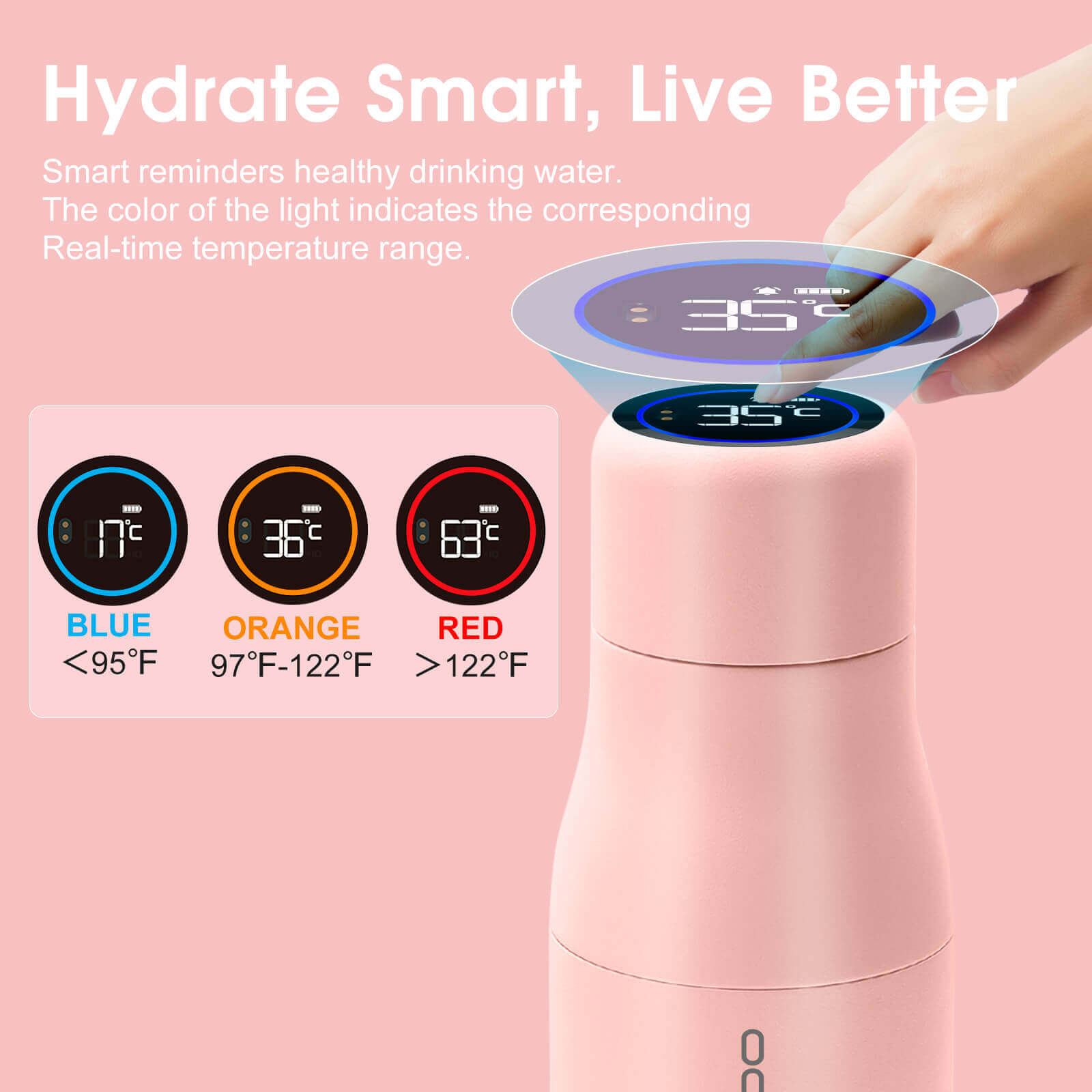 Self cleaning UV water bottle S1 - product detail view 15