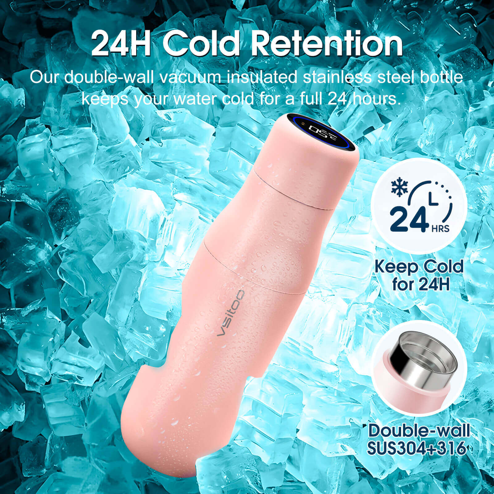 Self cleaning UV water bottle S1 - product detail view 18