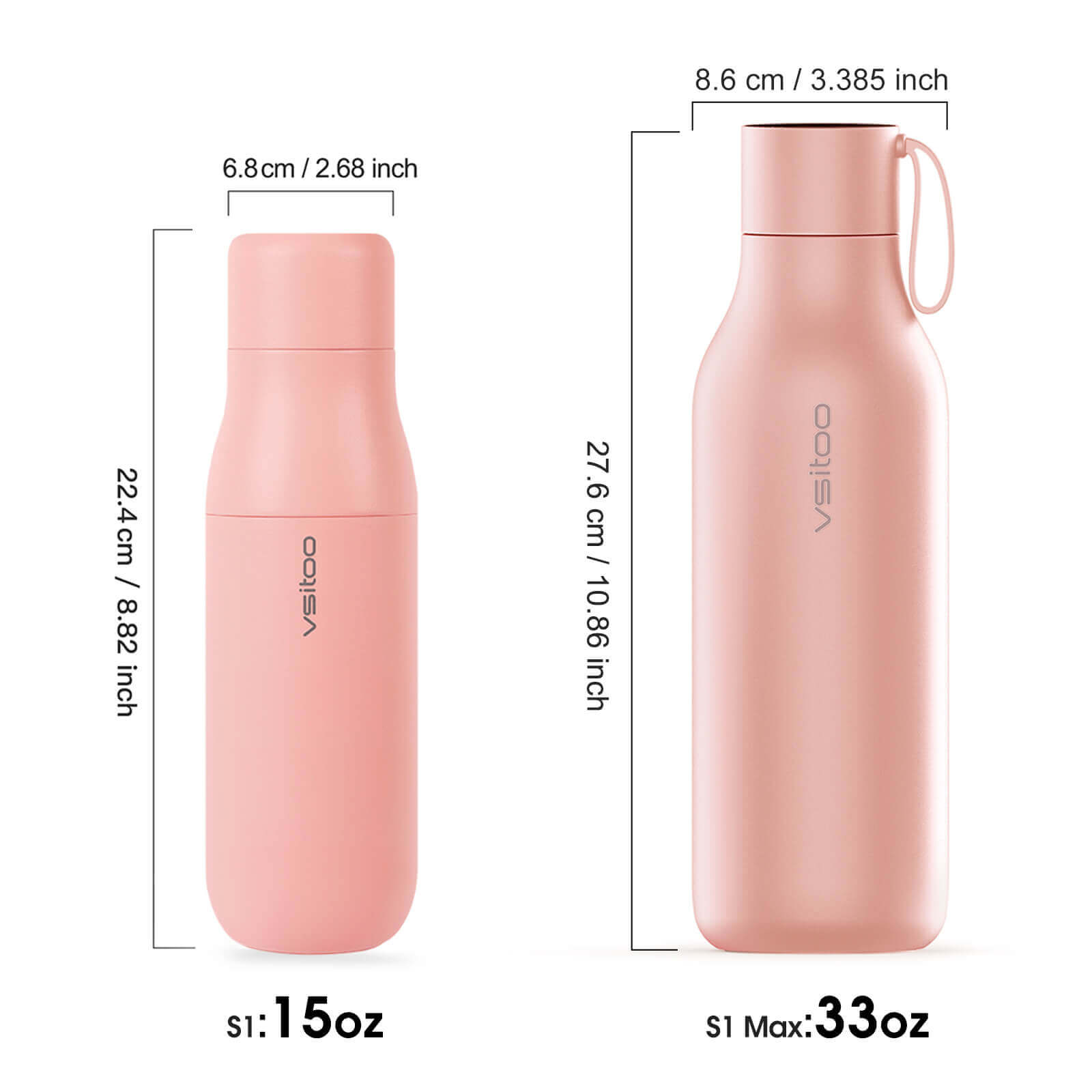 Self cleaning UV water bottle S1 - product detail view 20