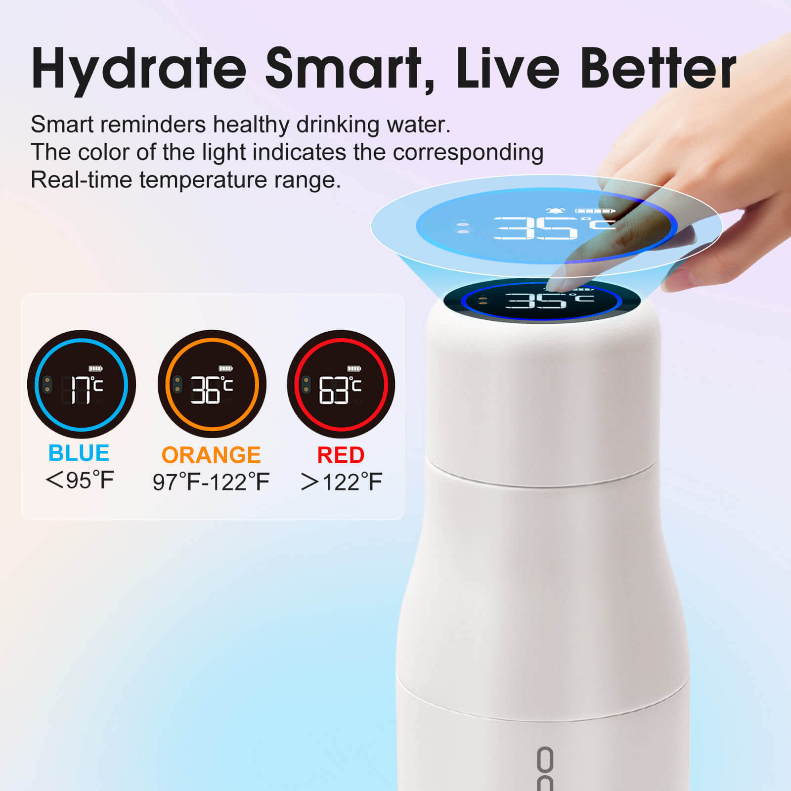 Self cleaning UV water bottle S1 - product detail view 35