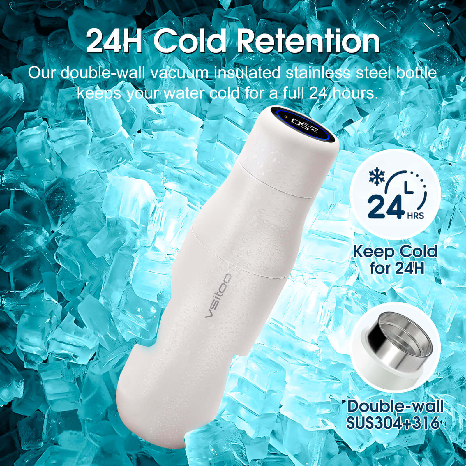 Self cleaning UV water bottle S1 - product detail view 38