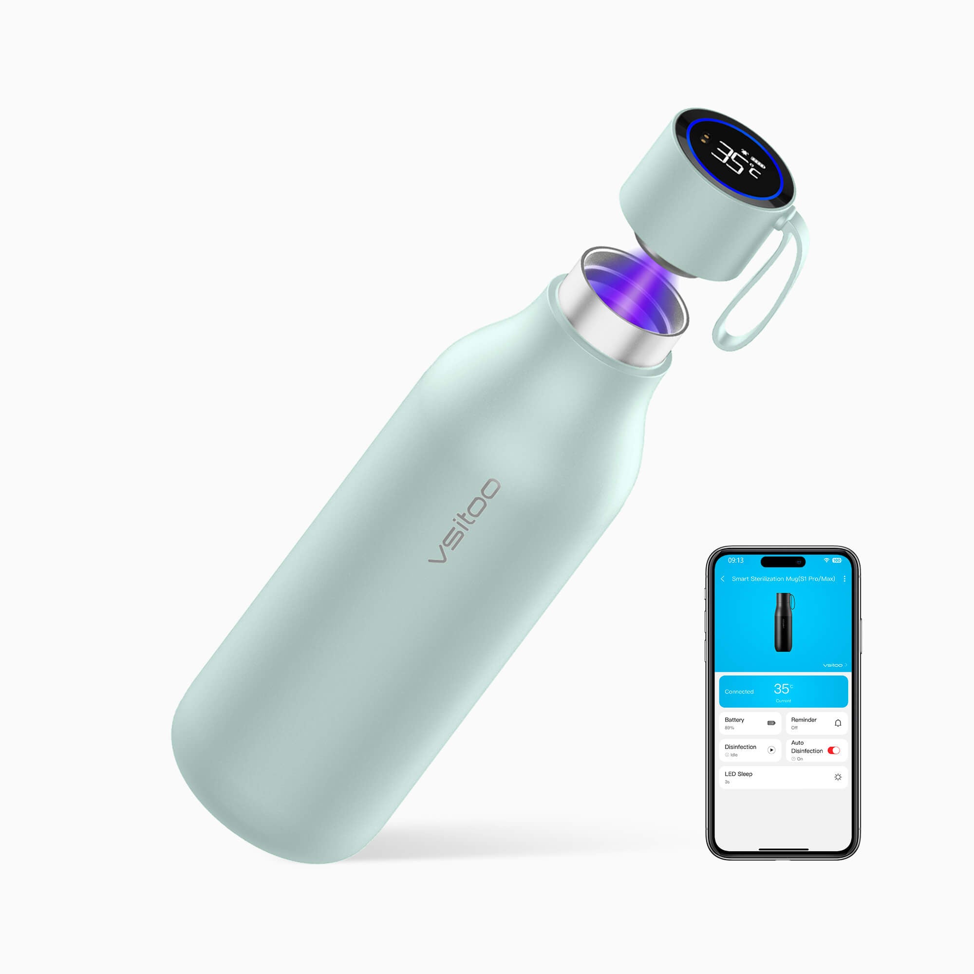 Large self cleaning water bottle S1 Max - product detail view 32