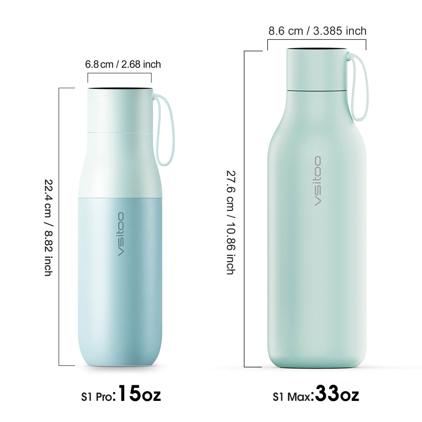 Large self cleaning water bottle S1 Max - product detail view 40