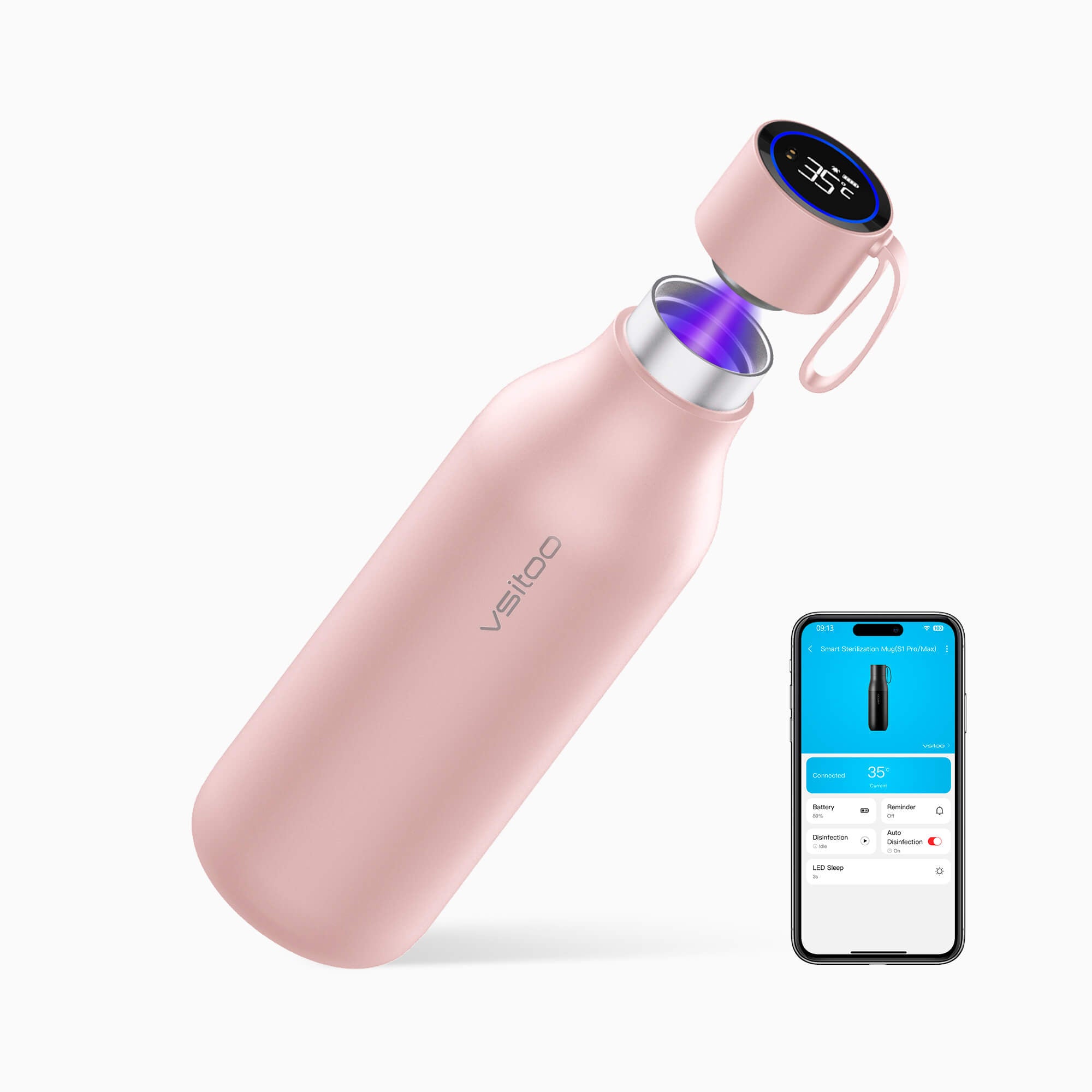 Large self cleaning water bottle S1 Max - product detail view 22