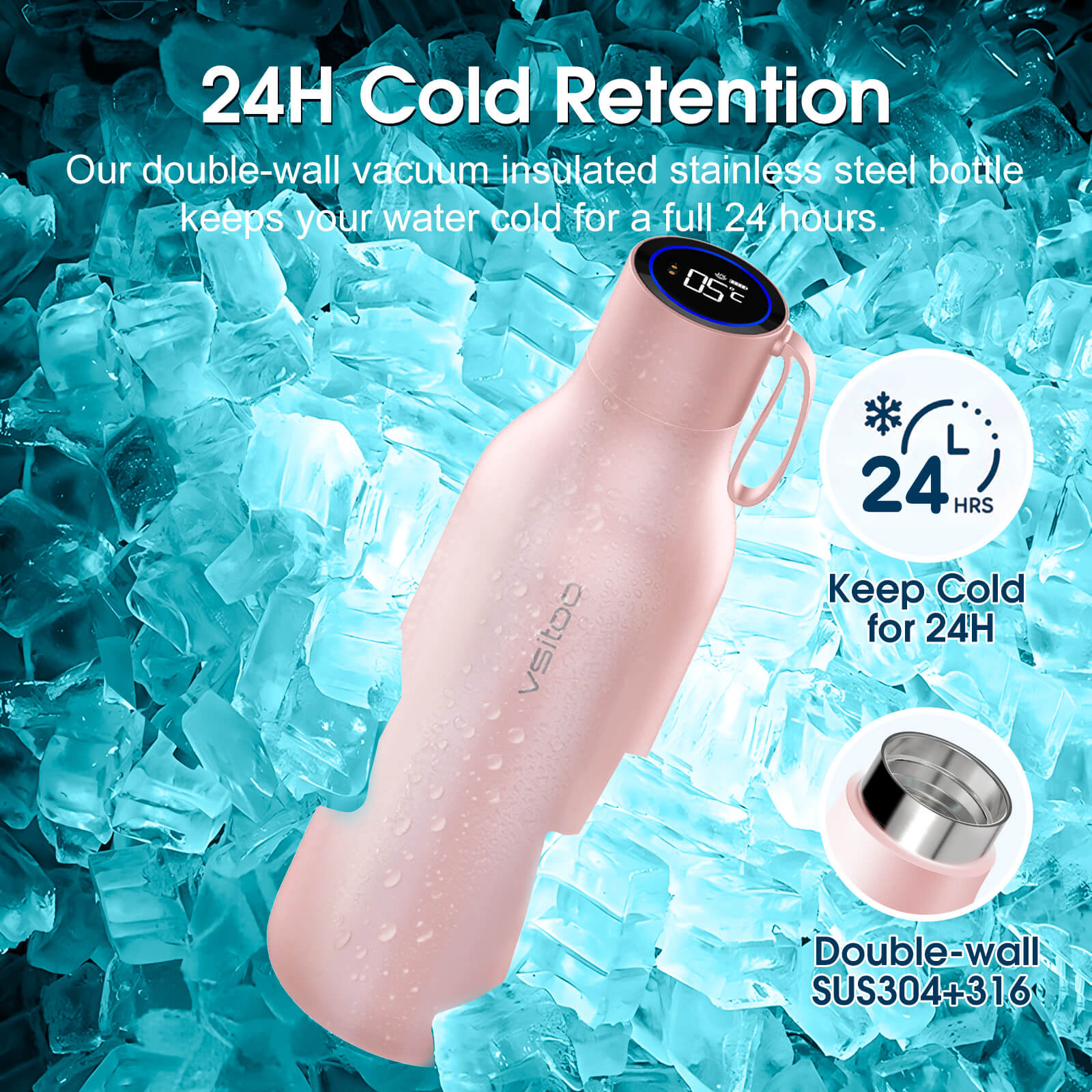 Large self cleaning water bottle S1 Max - product detail view 28
