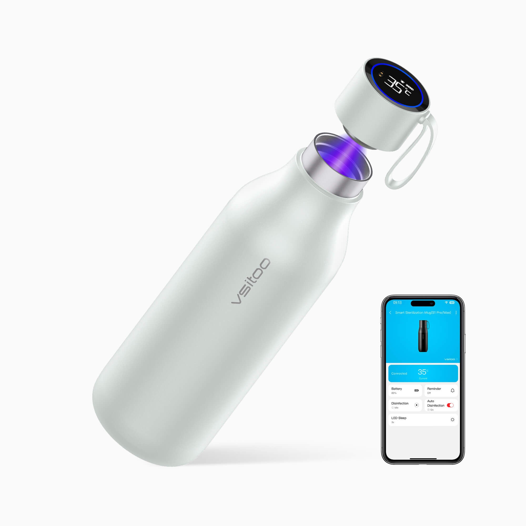 Large self cleaning water bottle S1 Max - product detail view 12