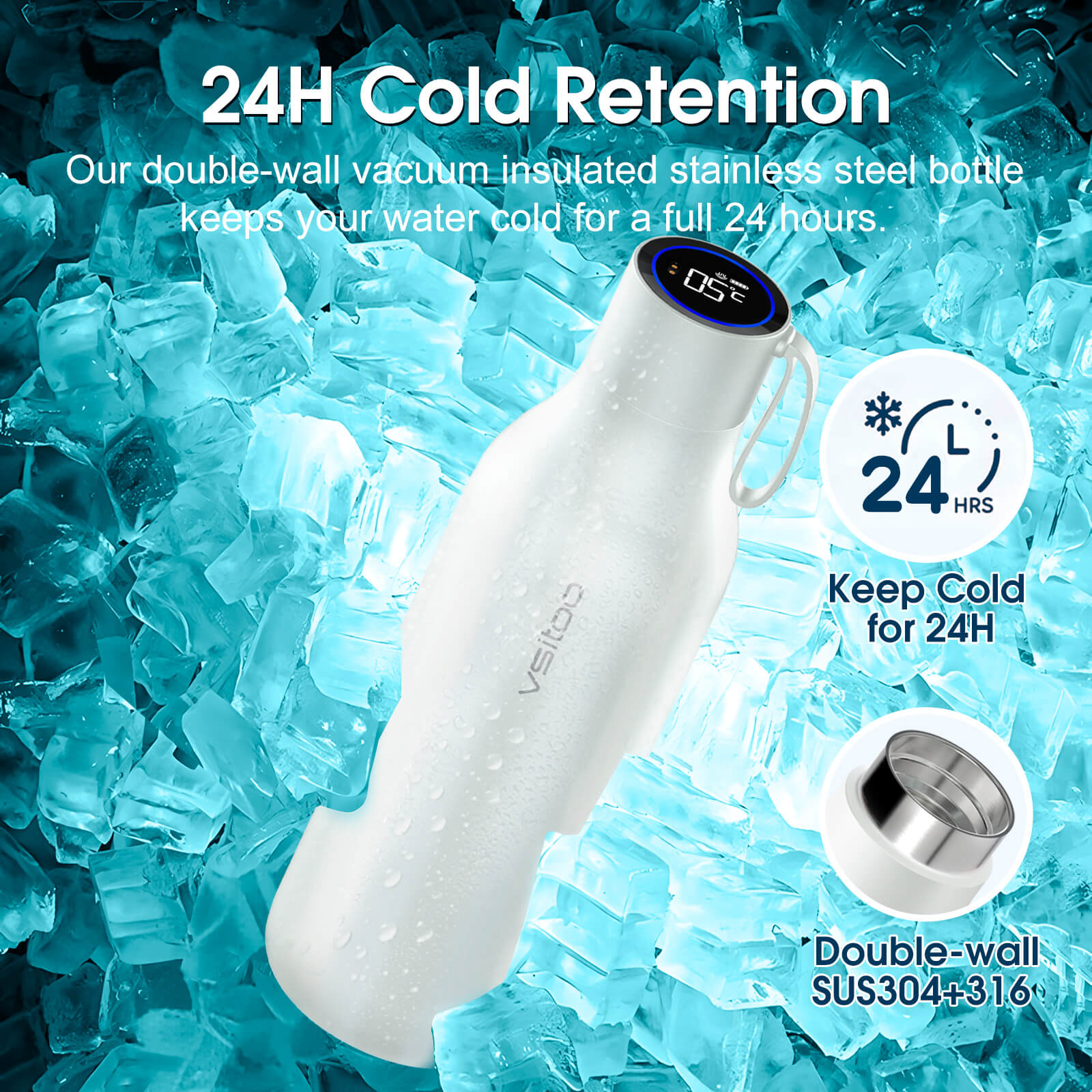 Large self cleaning water bottle S1 Max - product detail view 18