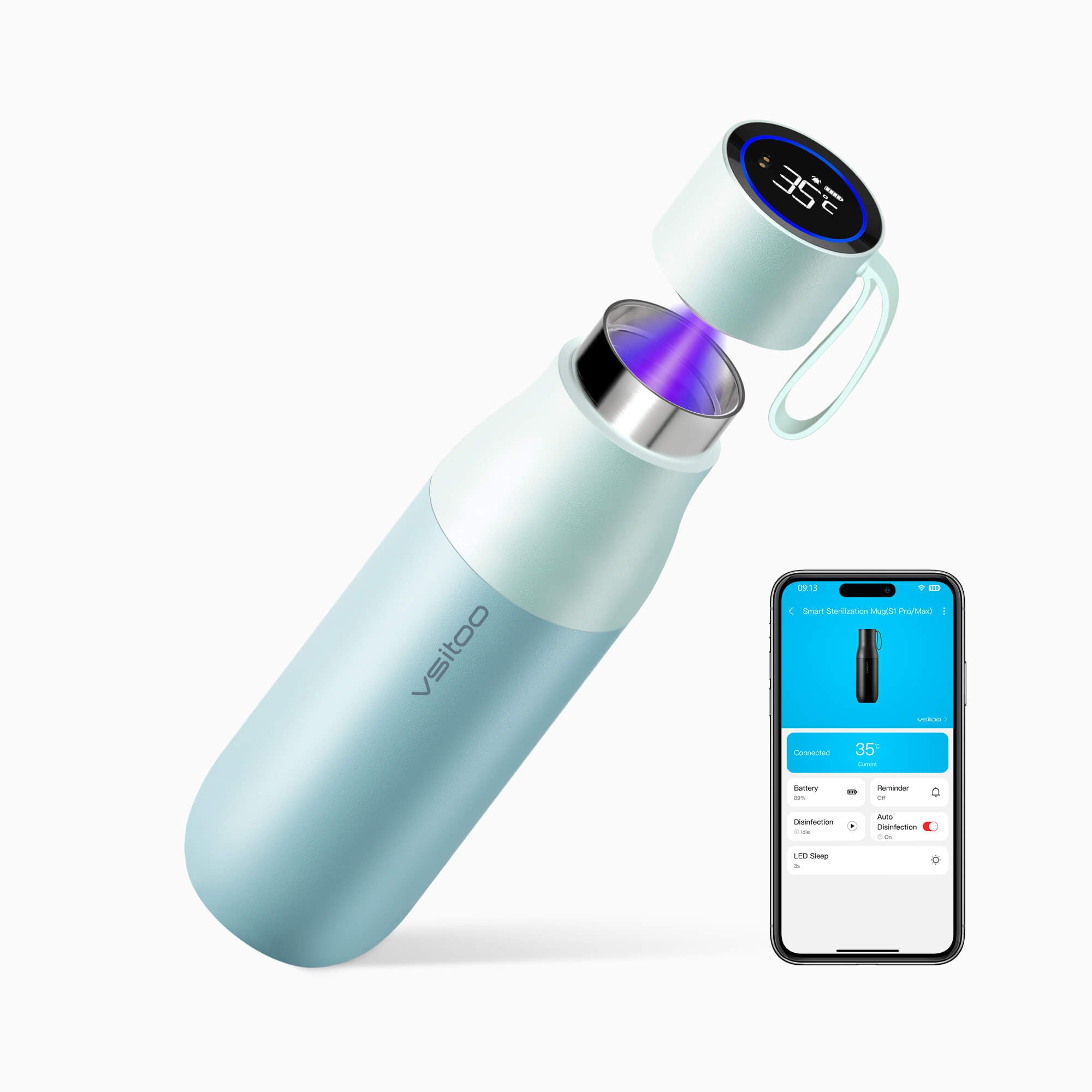 Self cleaning UV water bottle S1 Pro - product detail view 32