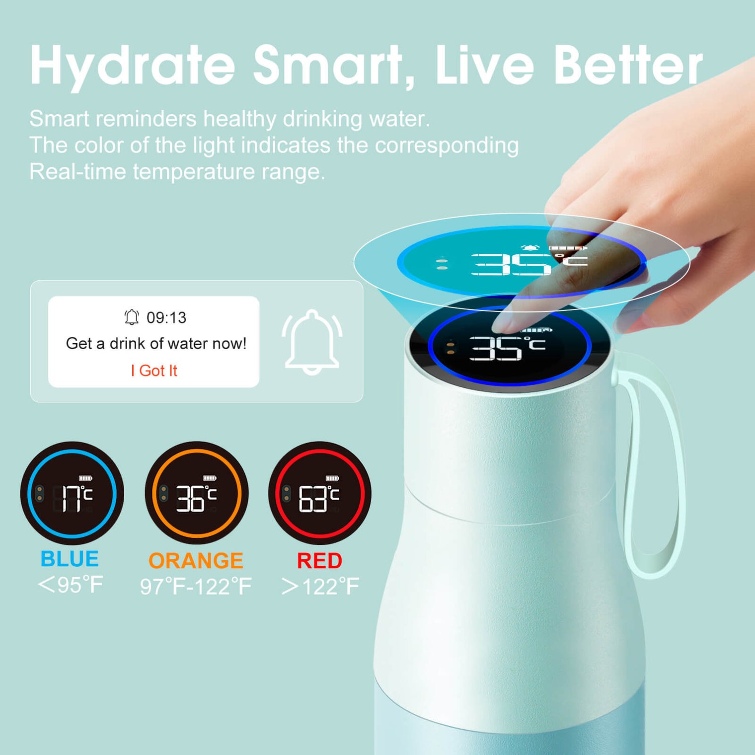 Self cleaning UV water bottle S1 Pro - product detail view 35