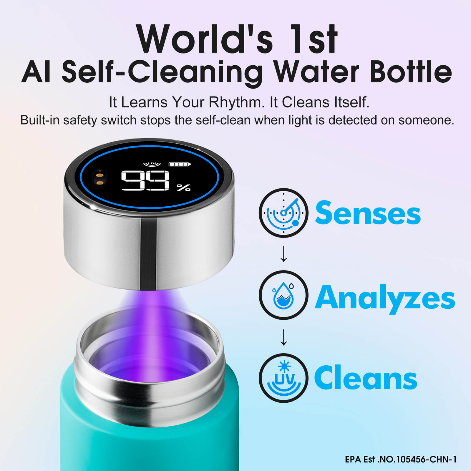 Portable self cleaning water bottle S1 Lite - product detail view 31