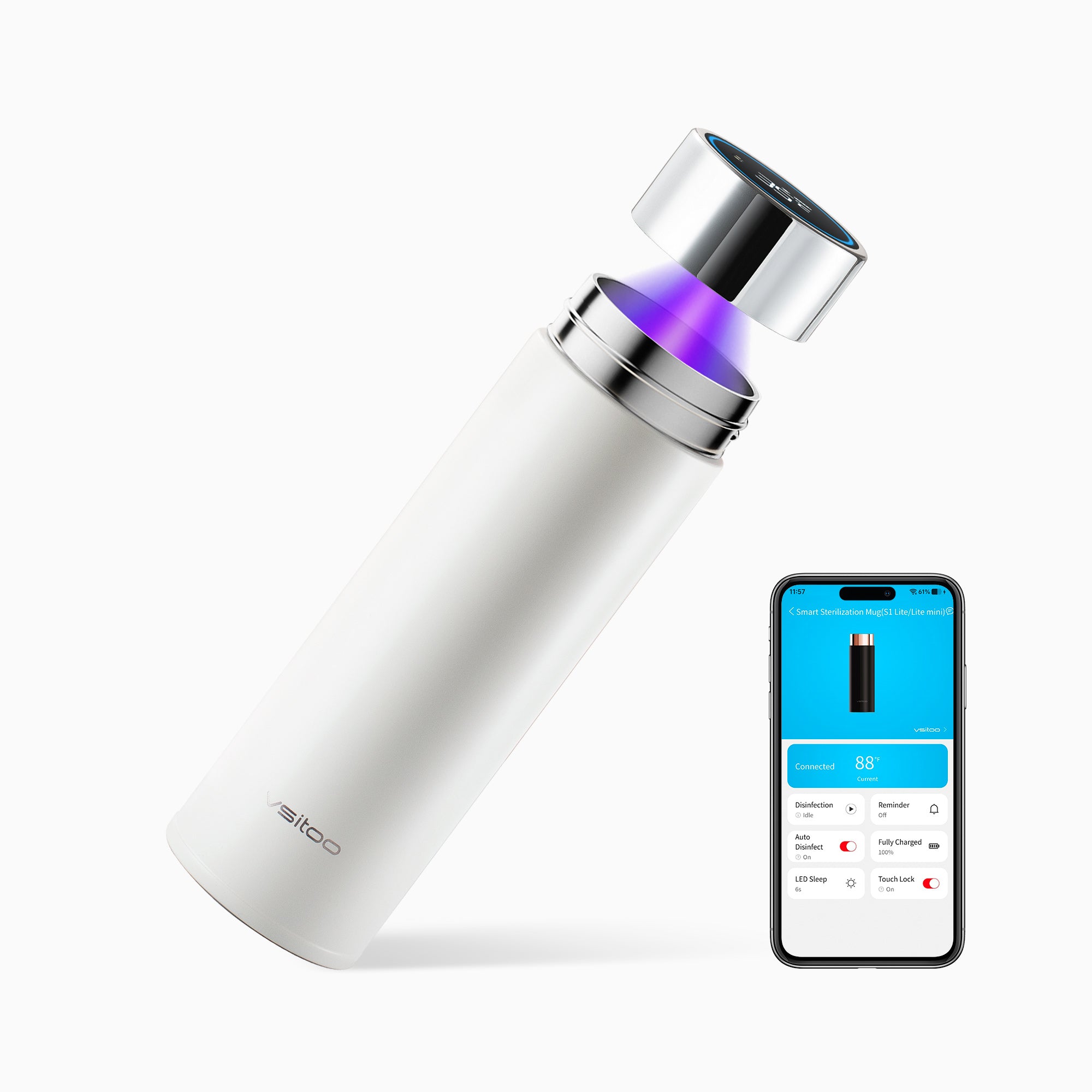 Portable self cleaning water bottle S1 Lite - product detail view 12