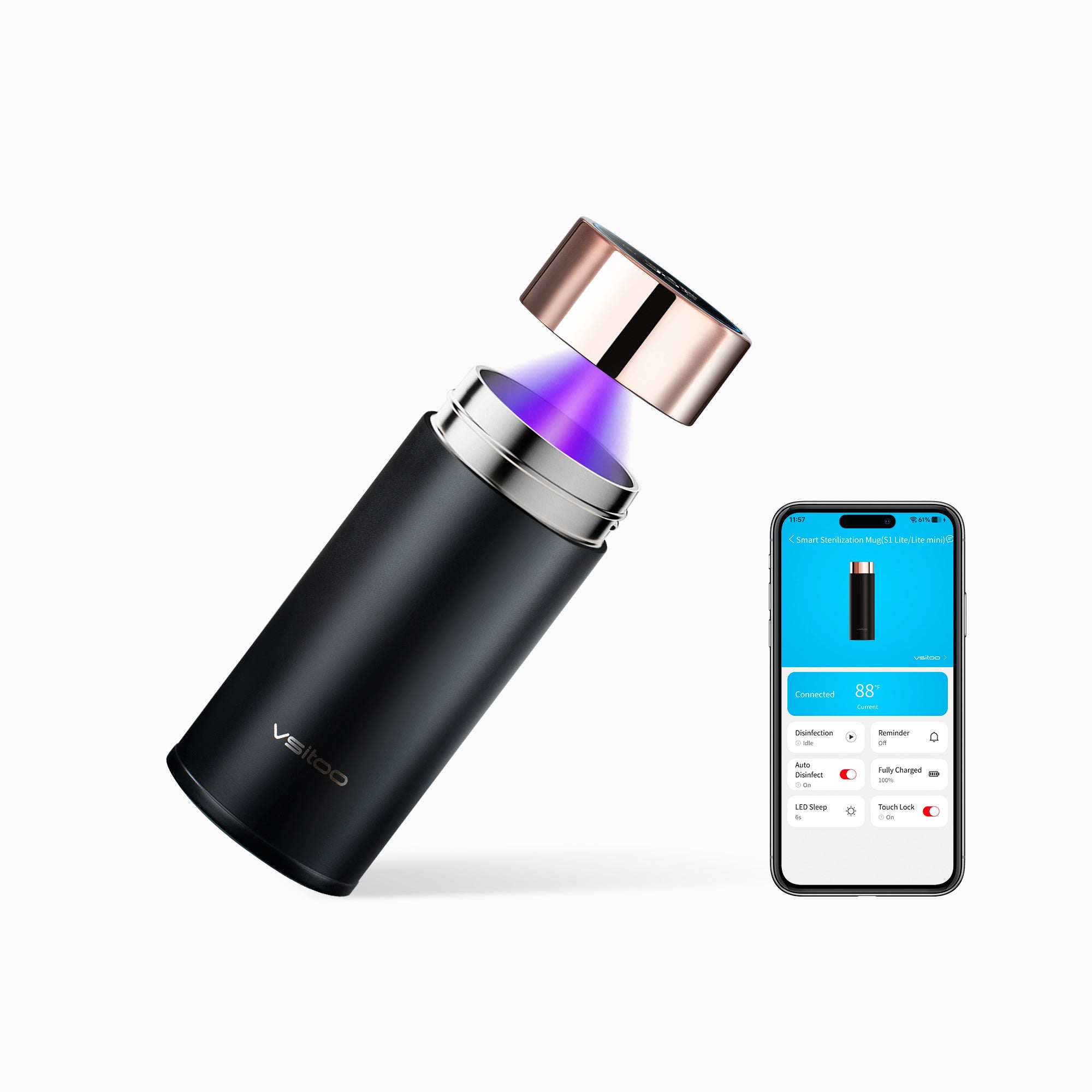 Compact self cleaning water bottle S1 Lite Mini - product detail view 12