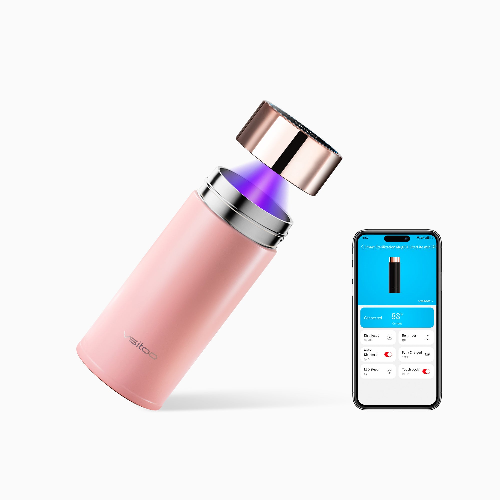 Compact self cleaning water bottle S1 Lite Mini - product detail view 22