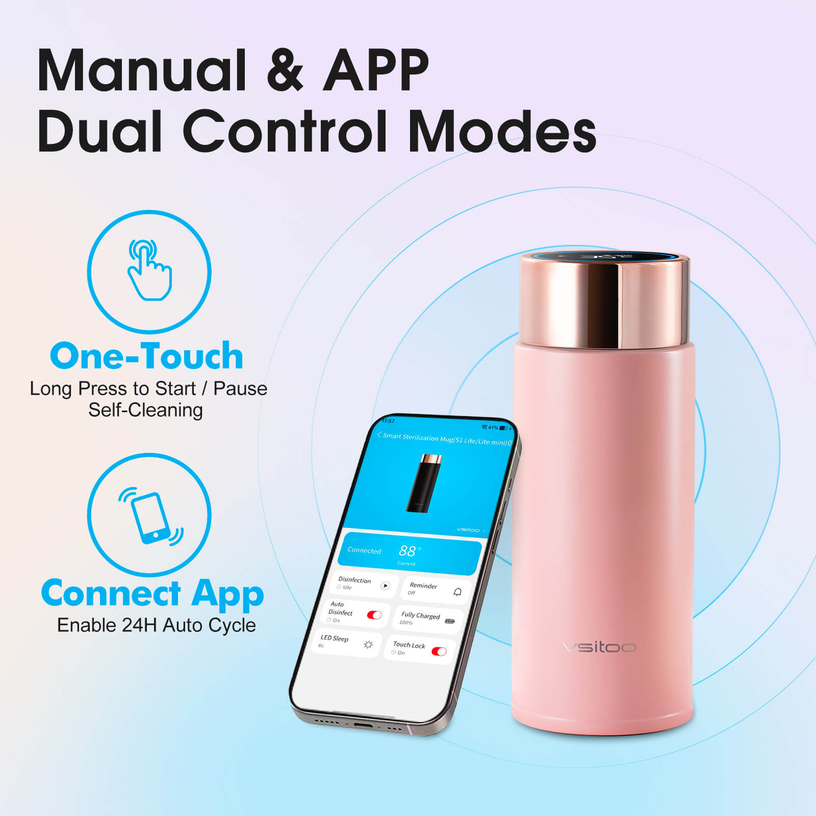 Compact self cleaning water bottle S1 Lite Mini - product detail view 26