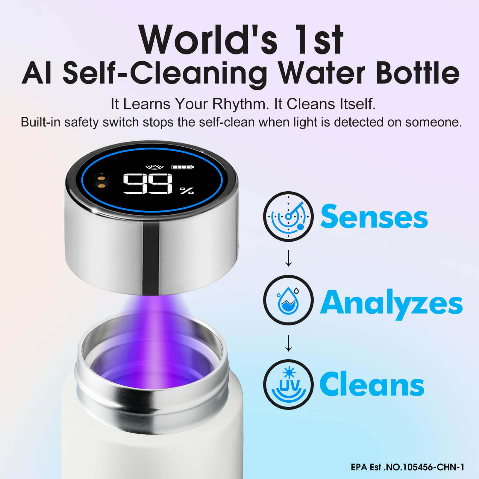 Compact self cleaning water bottle S1 Lite Mini - product detail view 34
