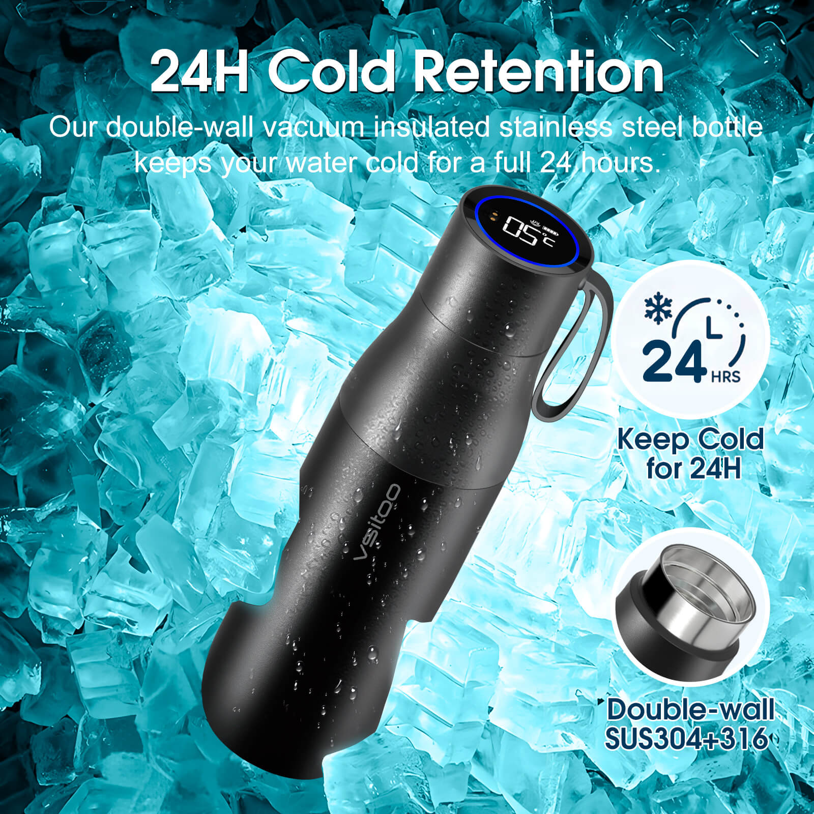 Self cleaning UV water bottle S1 Pro - product detail view 18