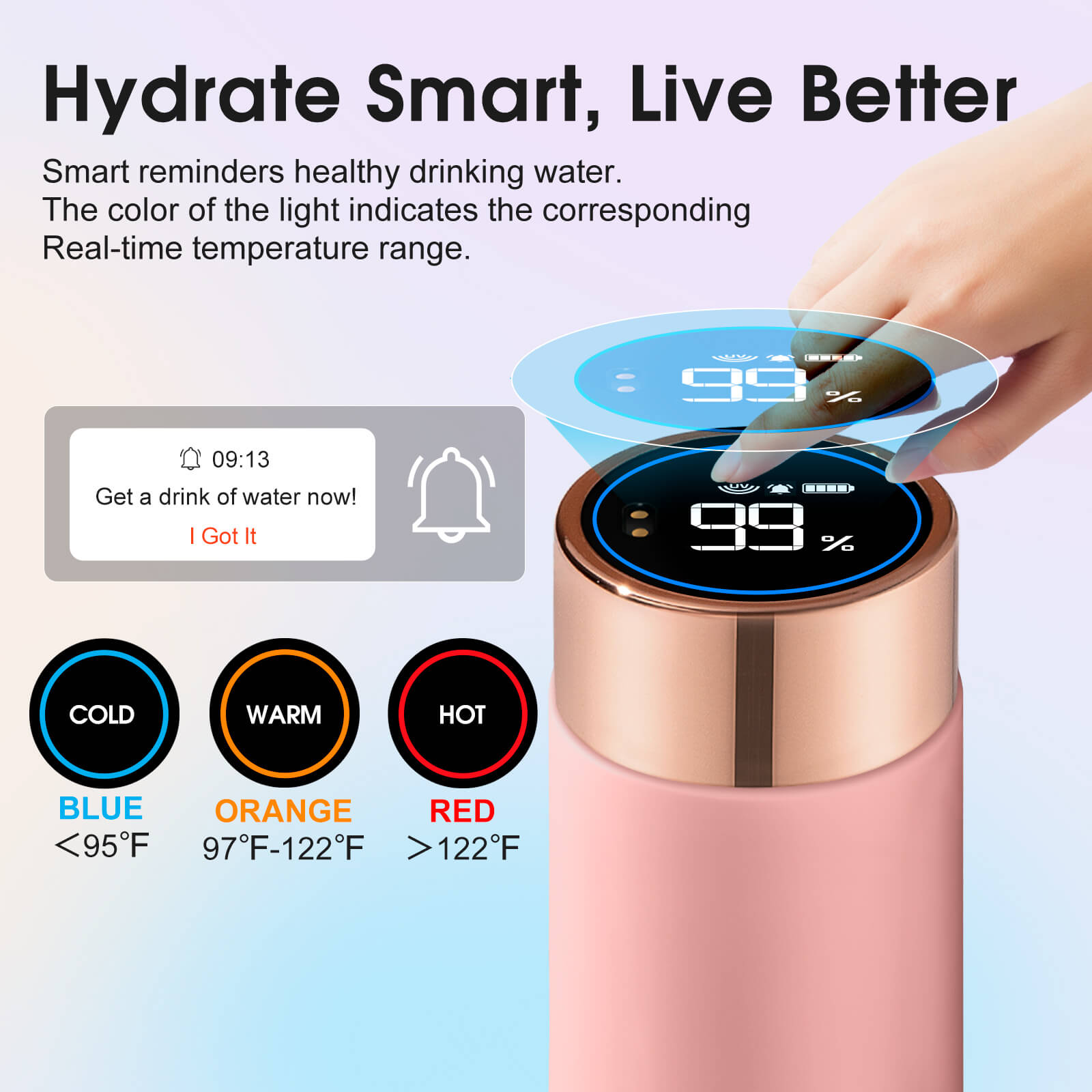 Portable self cleaning water bottle S1 Lite - packaging and accessories