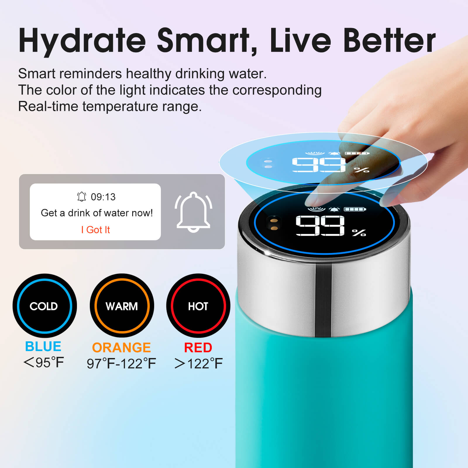 Compact self cleaning water bottle S1 Lite Mini - packaging and accessories