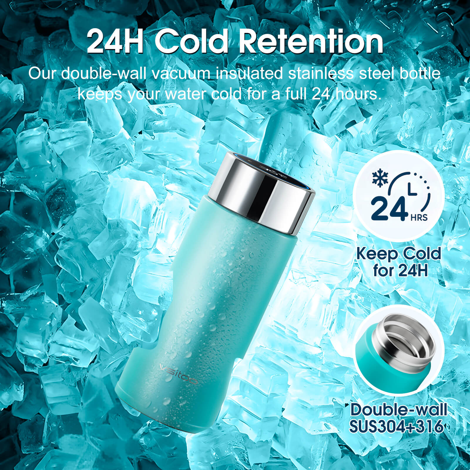 Compact self cleaning water bottle S1 Lite Mini - product detail view 8