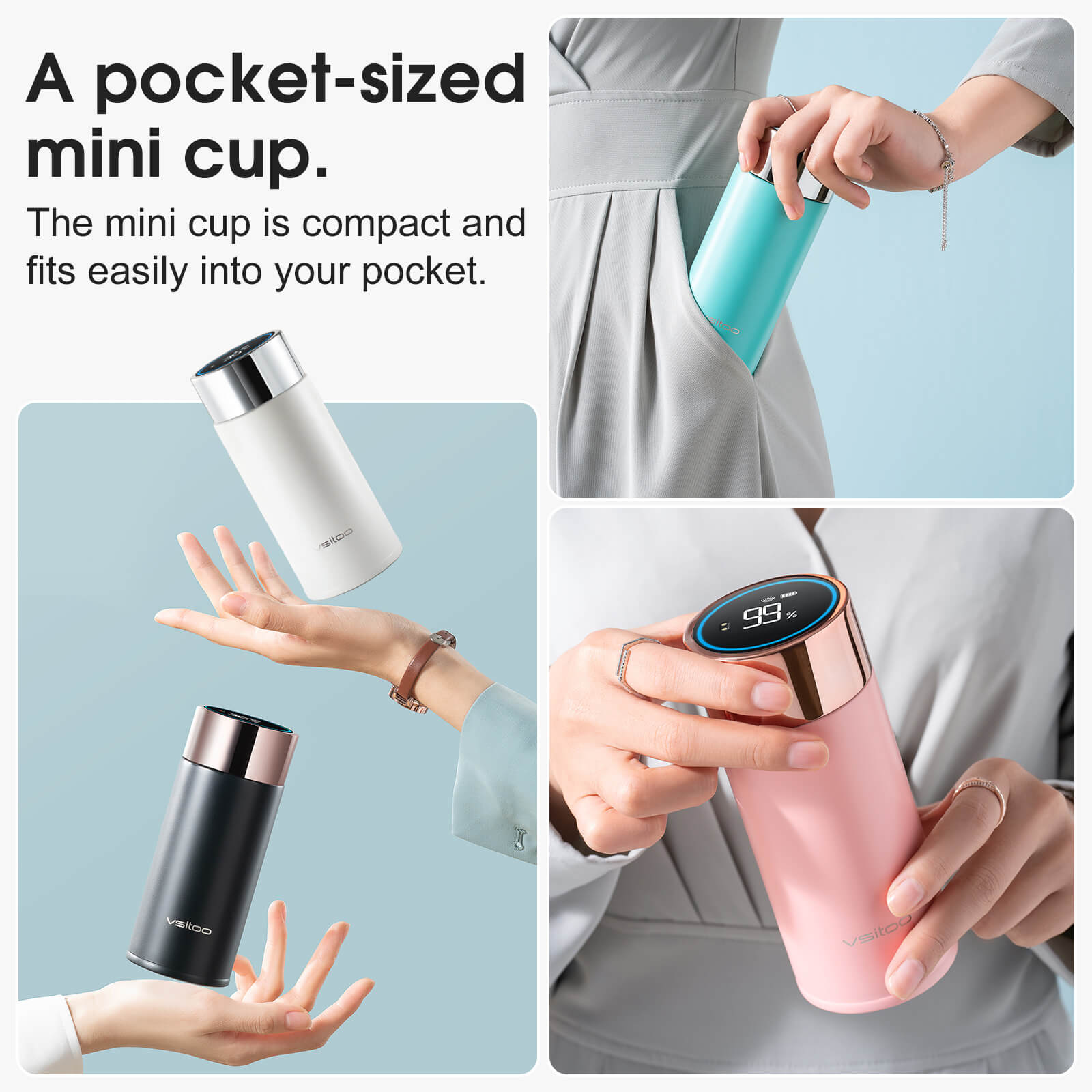 Compact self cleaning water bottle S1 Lite Mini - product detail view 9